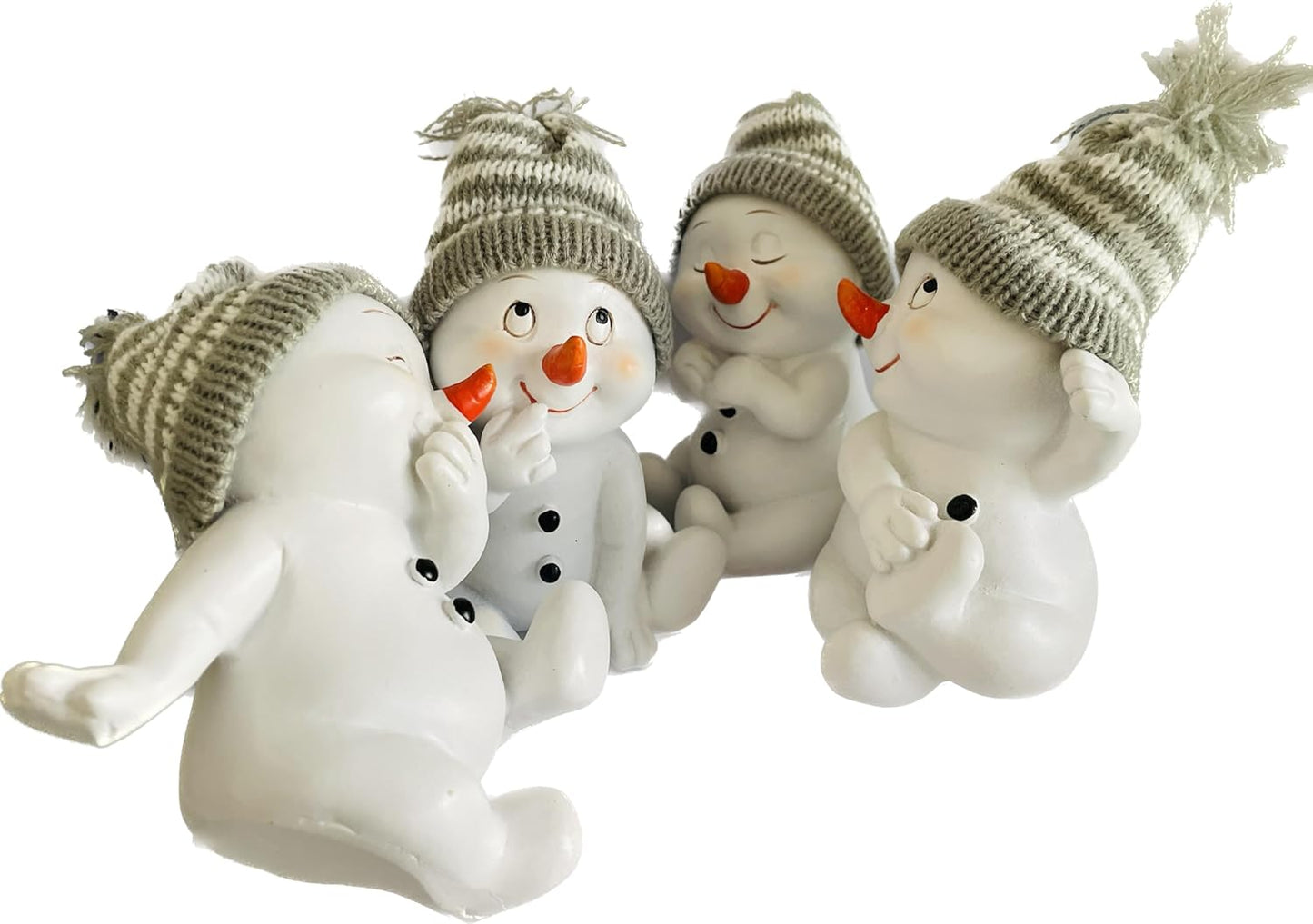 Schneemann-Figuren Set, Grau Sitzend