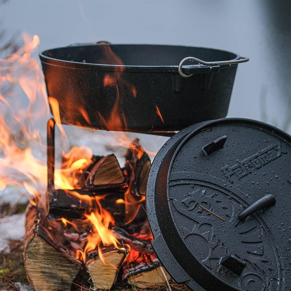Dutch Oven Set mit Deckelheber und Standfüssen