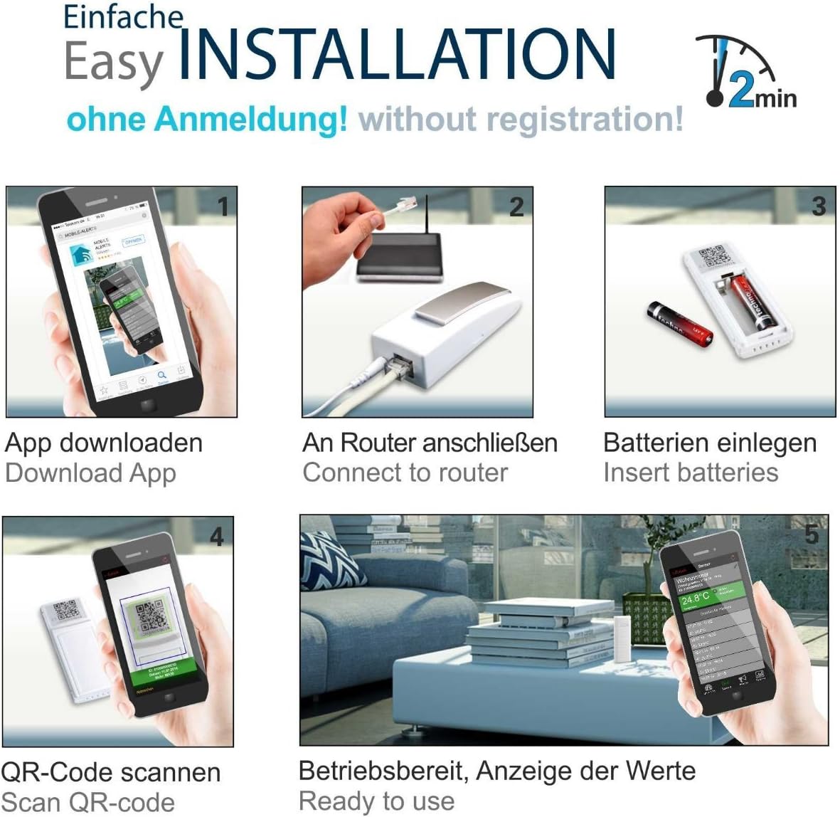 Mobile Alerts Fensterkontakt Set MA 10800-1