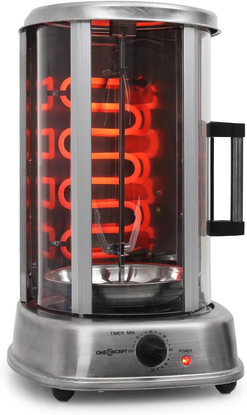 Kebap Master Dönergrill mit Glasschiebetür, Schiebetür, Silber