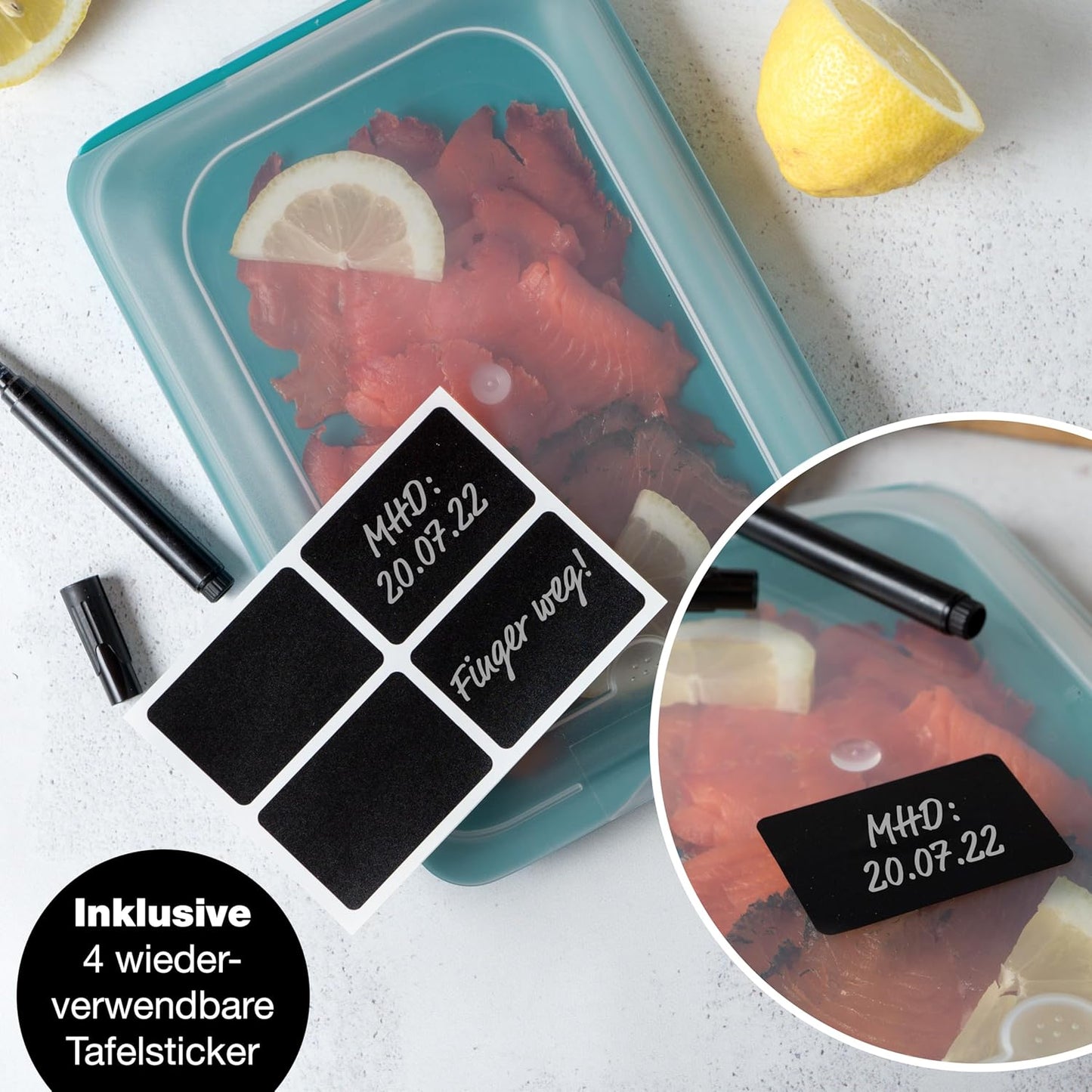 Stapelbare Aufschnittboxen, Bunt 8er Pack