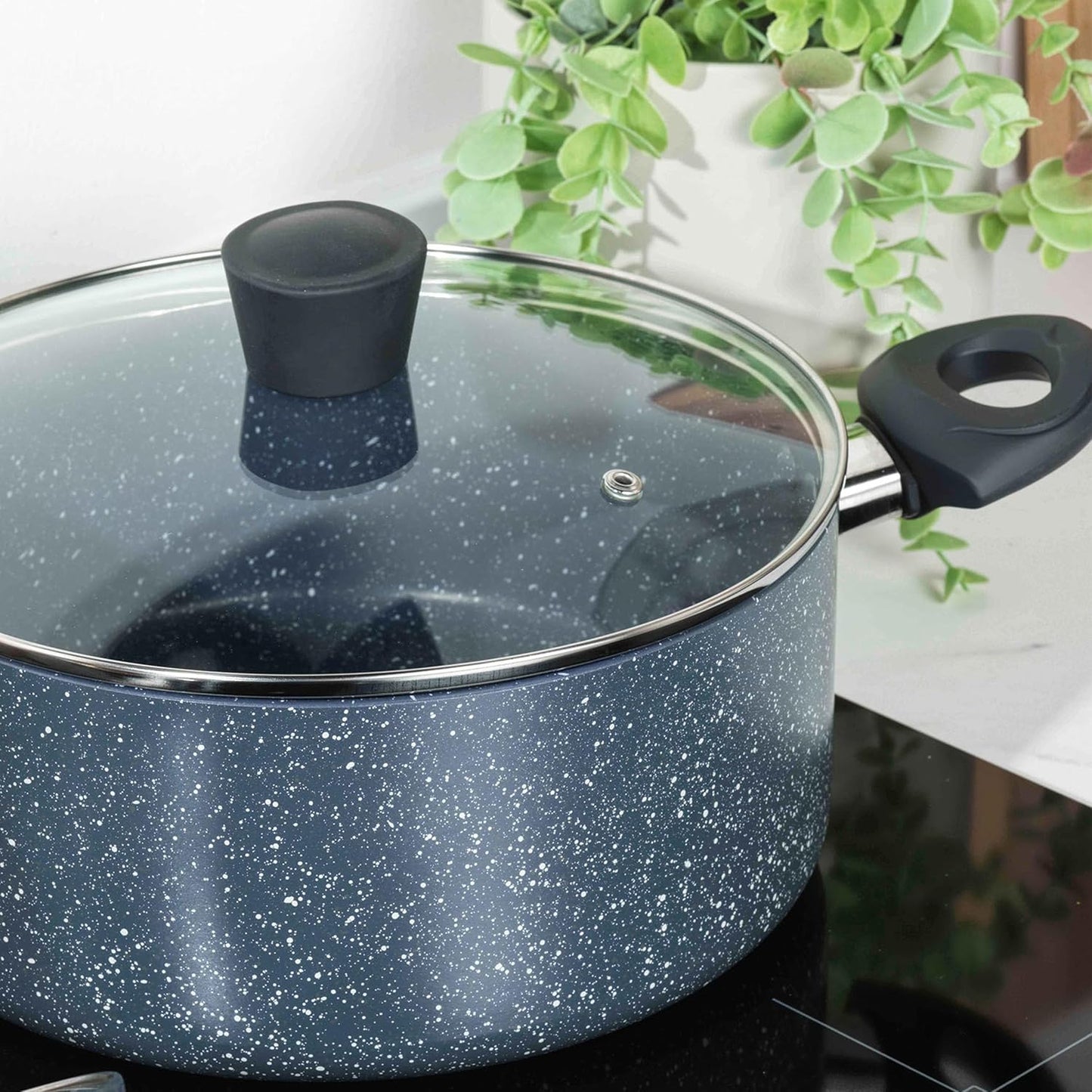 Nightfall Stone Kochtopf mit Glasdeckel RH00848EU, 2.5 Liter