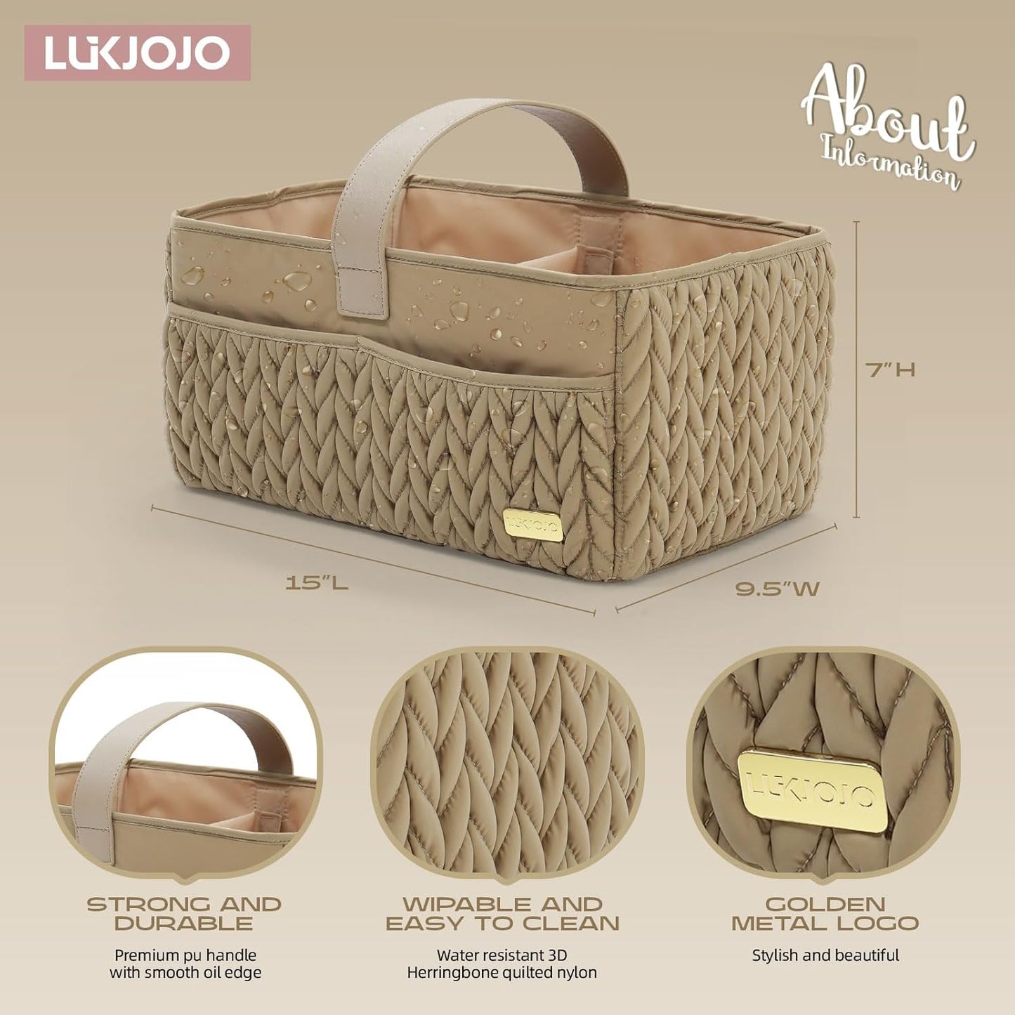 Baby-Wickelkorb, Beige