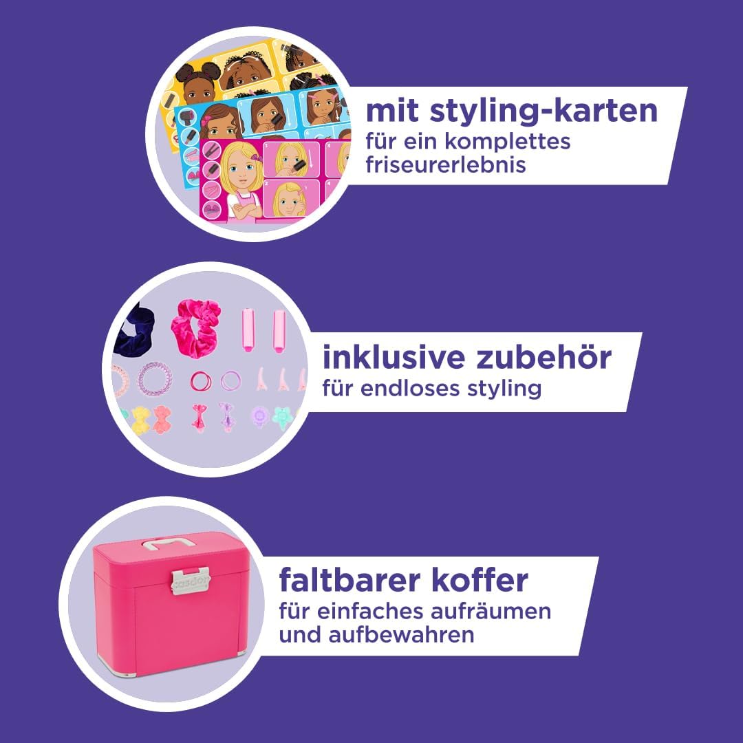 Faltbarer Haar-Stylingkoffer mit Zubehör für Kinder