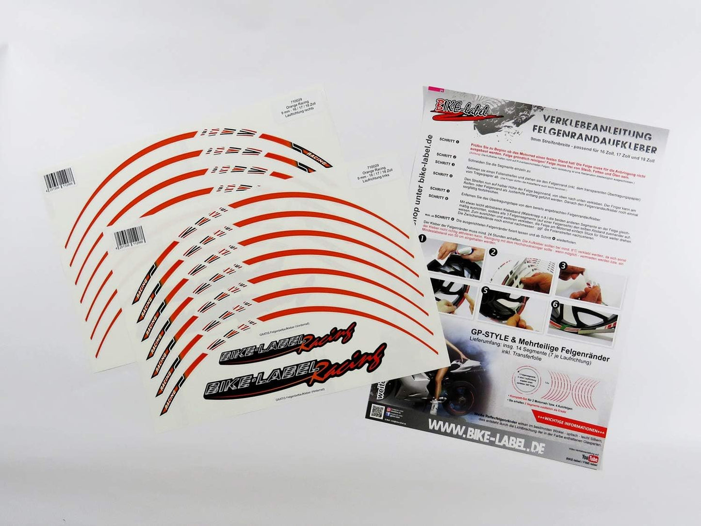 Felgenrand-Aufkleber-Set für KTM 710029 Racing-Design