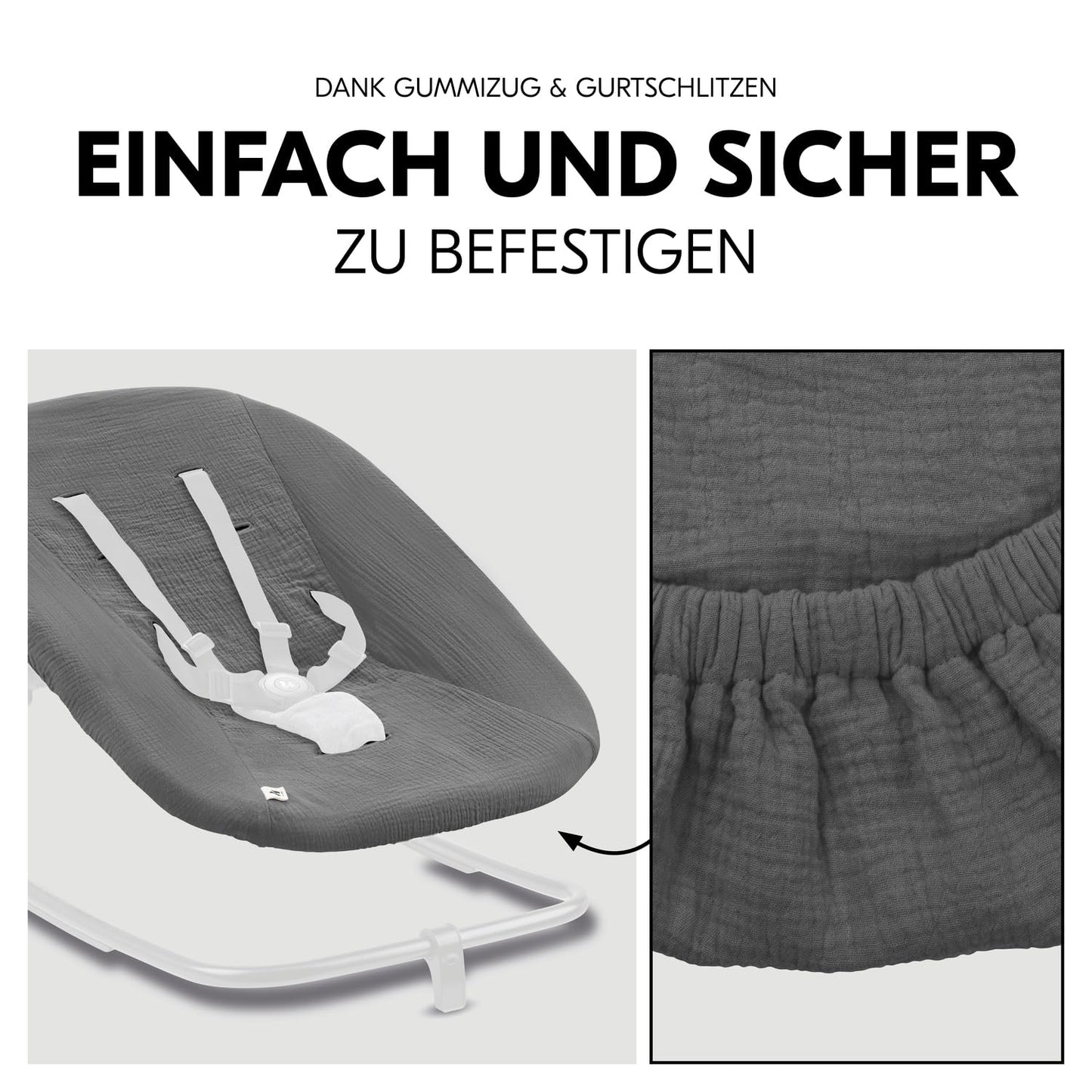Schonbezug für Babywippe, Dark Grey