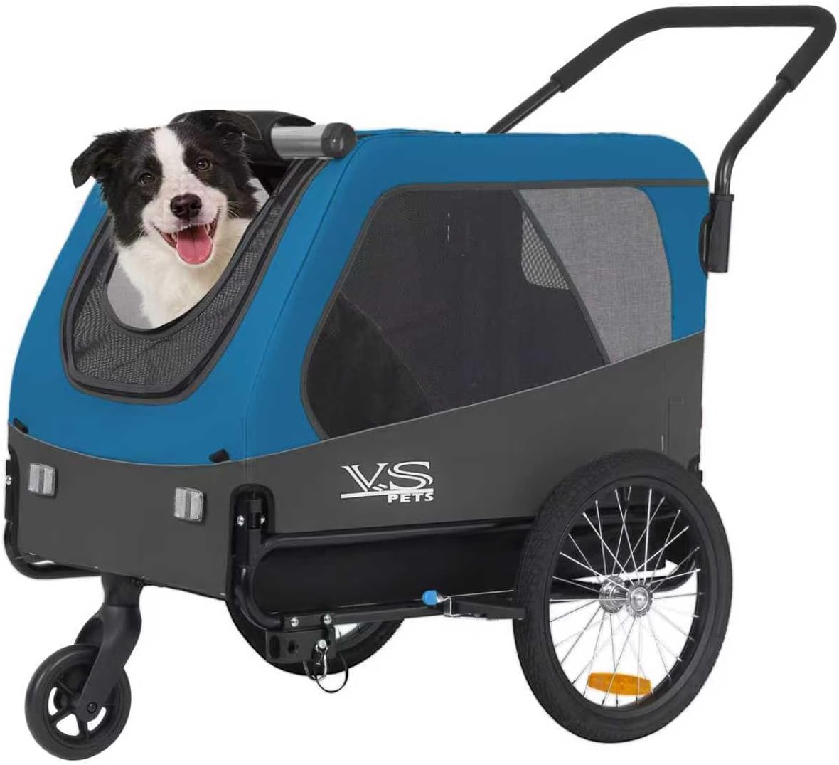 2-in-1 Hundeanhänger & Jogger für Hunde bis 35kg, BLAU
