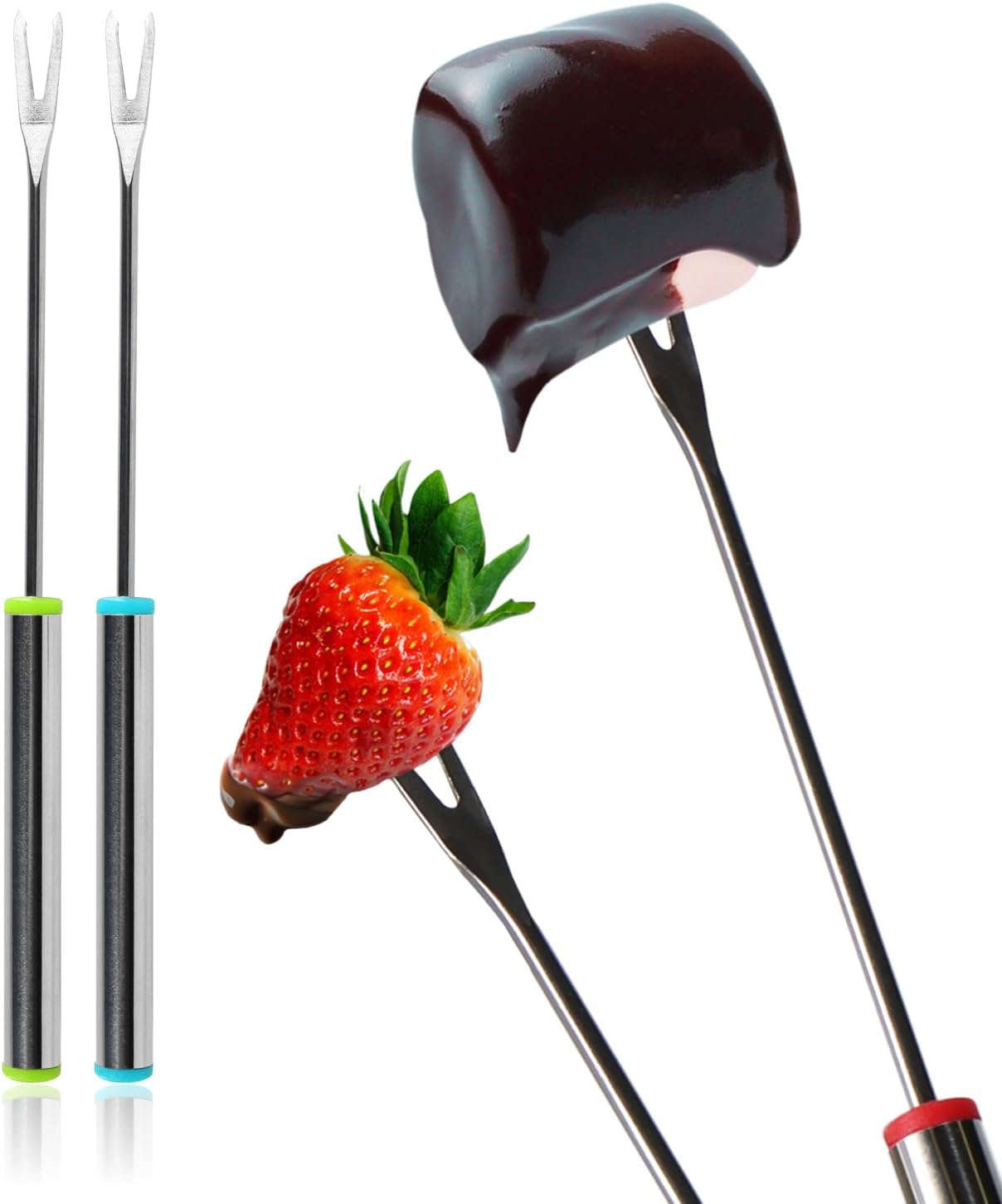 Schokoladenfondue-Set, Weiss - Schriftzug