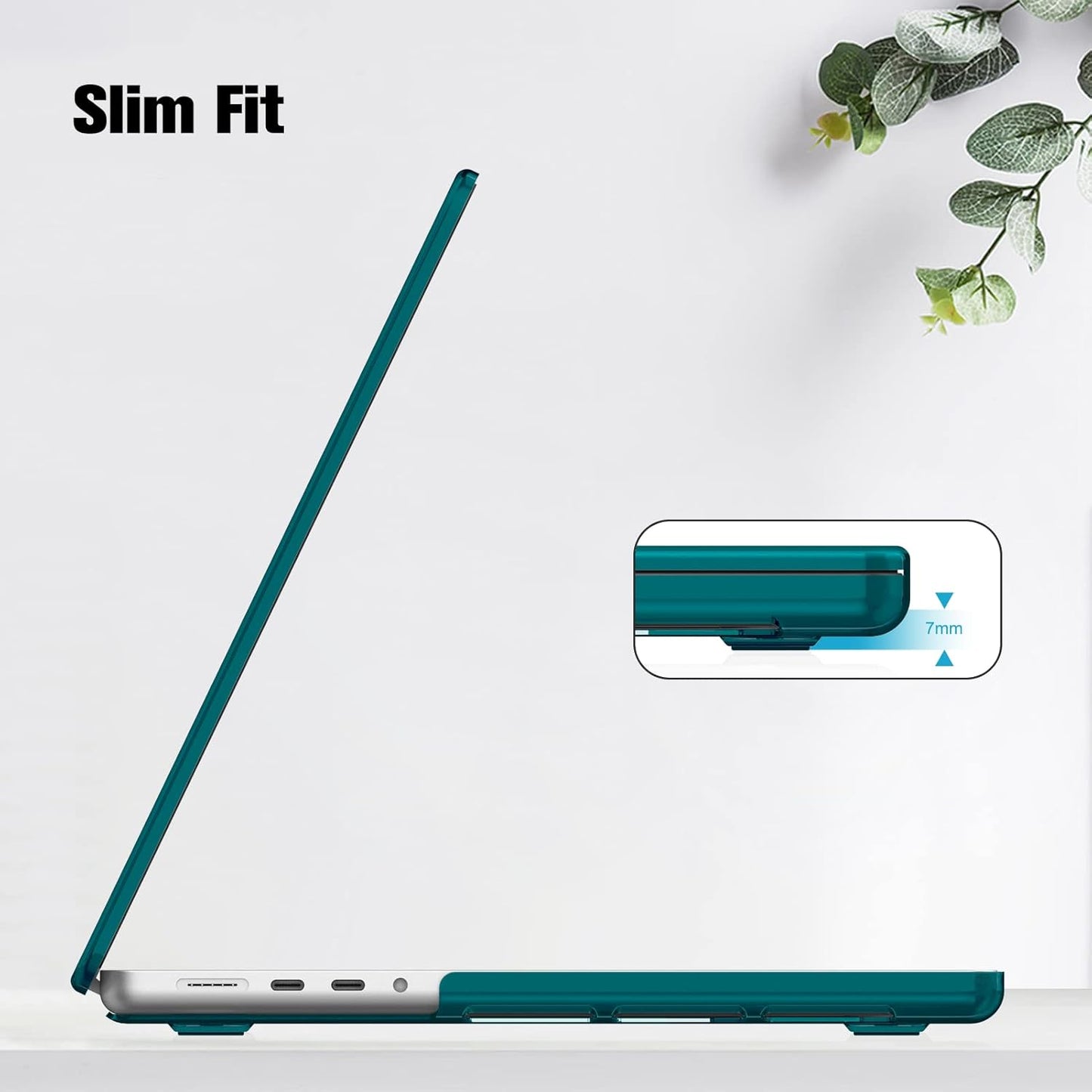Schutzhülle für MacBook Pro 14 Zoll (2026-2021), Dunkles Cyan