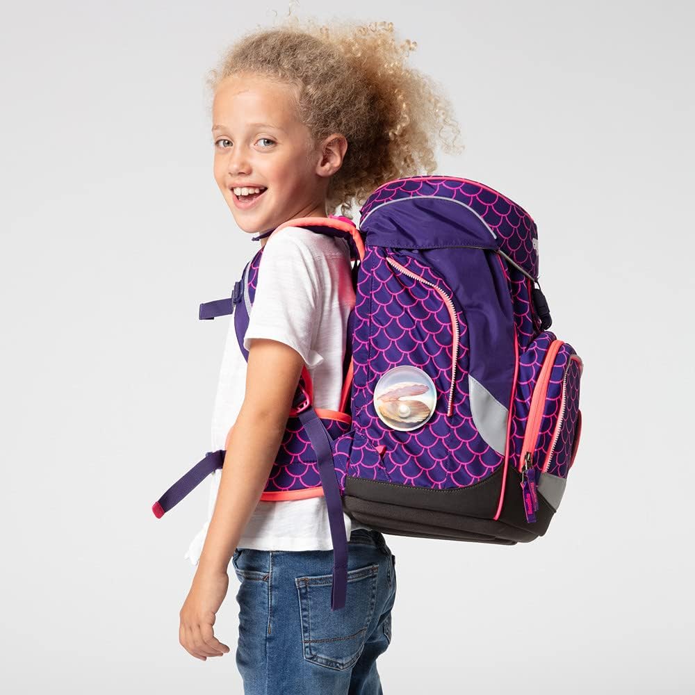 Schulrucksack-Set, 20 Lang Pinke Wellen