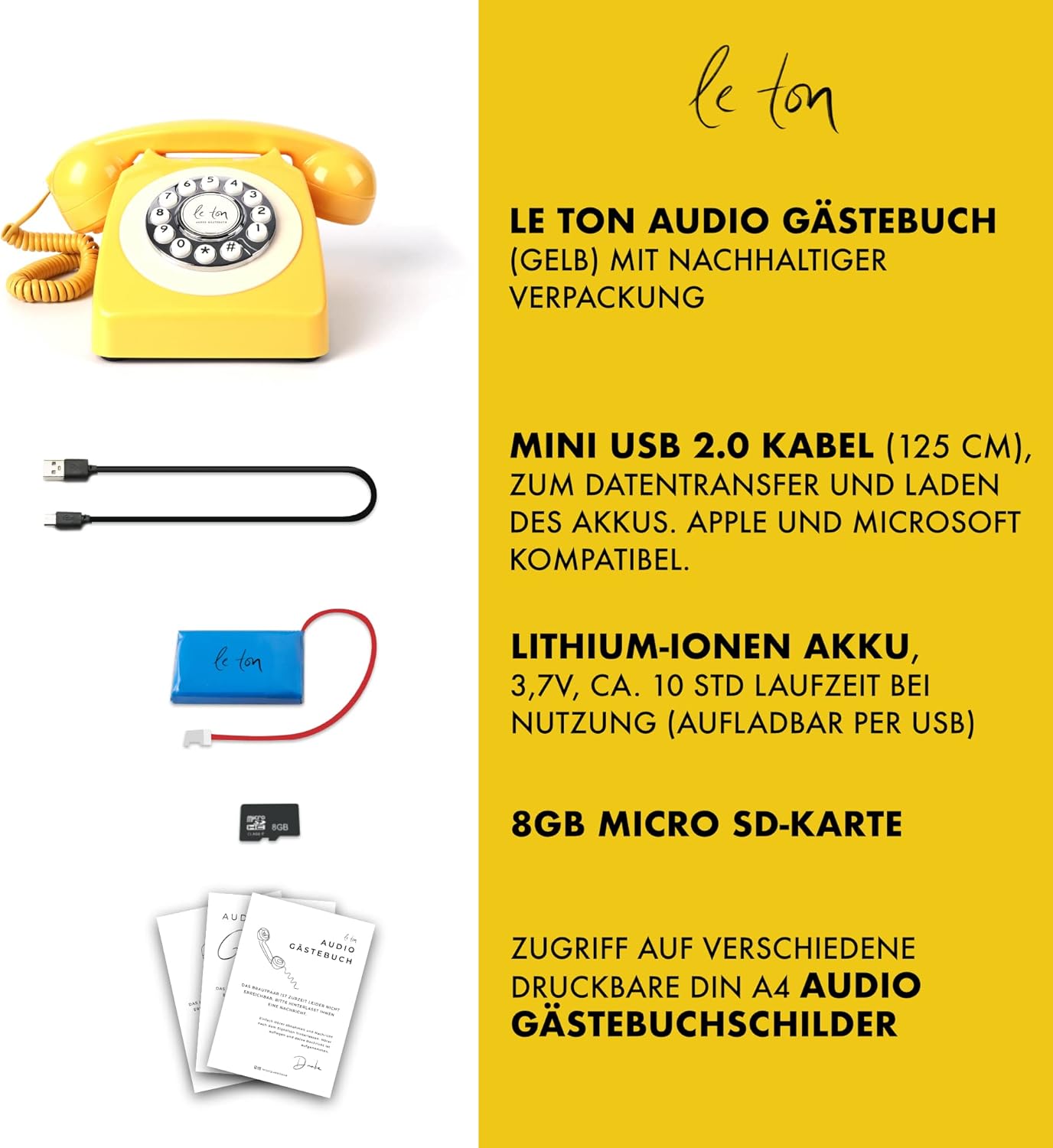 Gästebuch-Telefon für Hochzeiten und Events