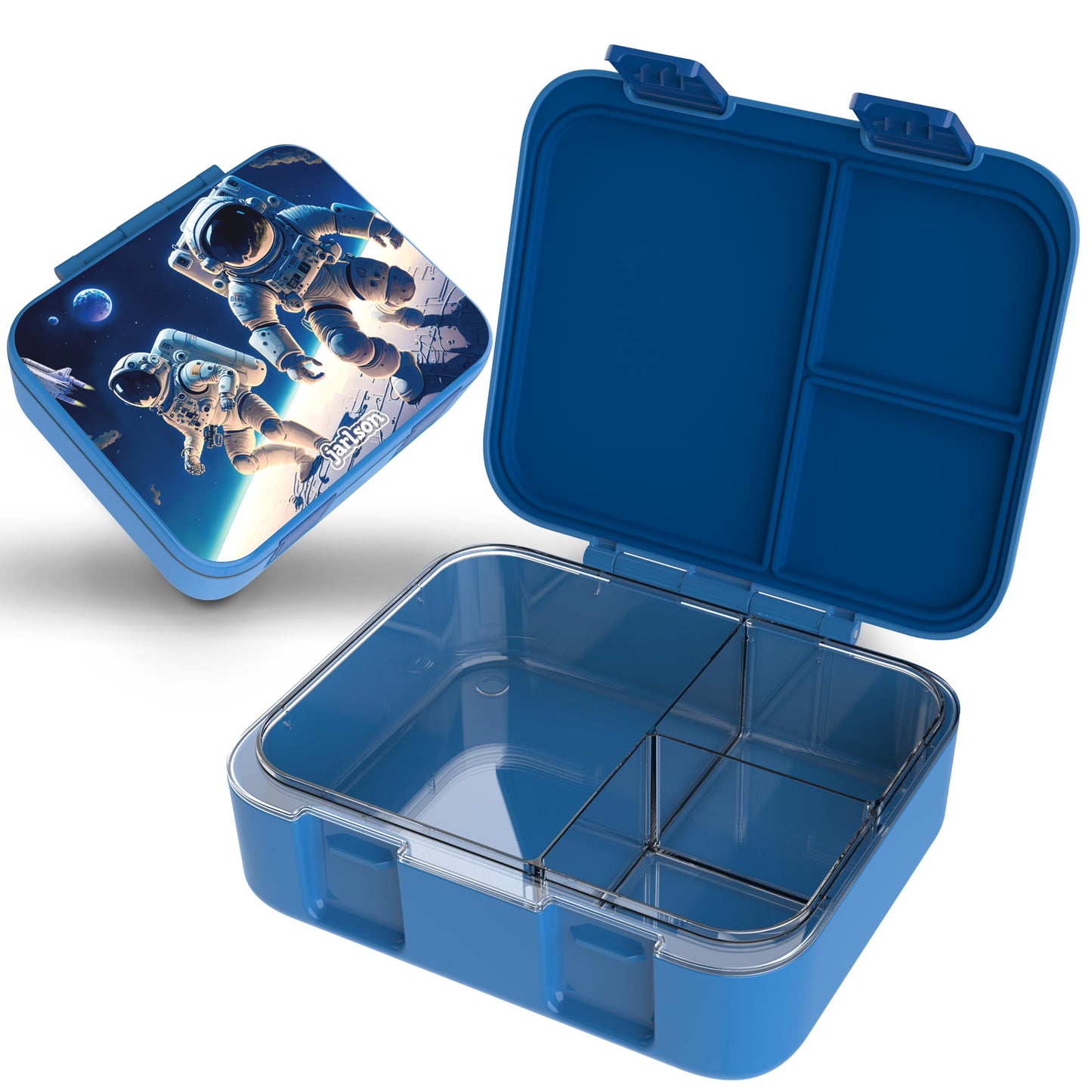 Kinder Bento Lunchbox mit Trennfächern, Astronaut Blau