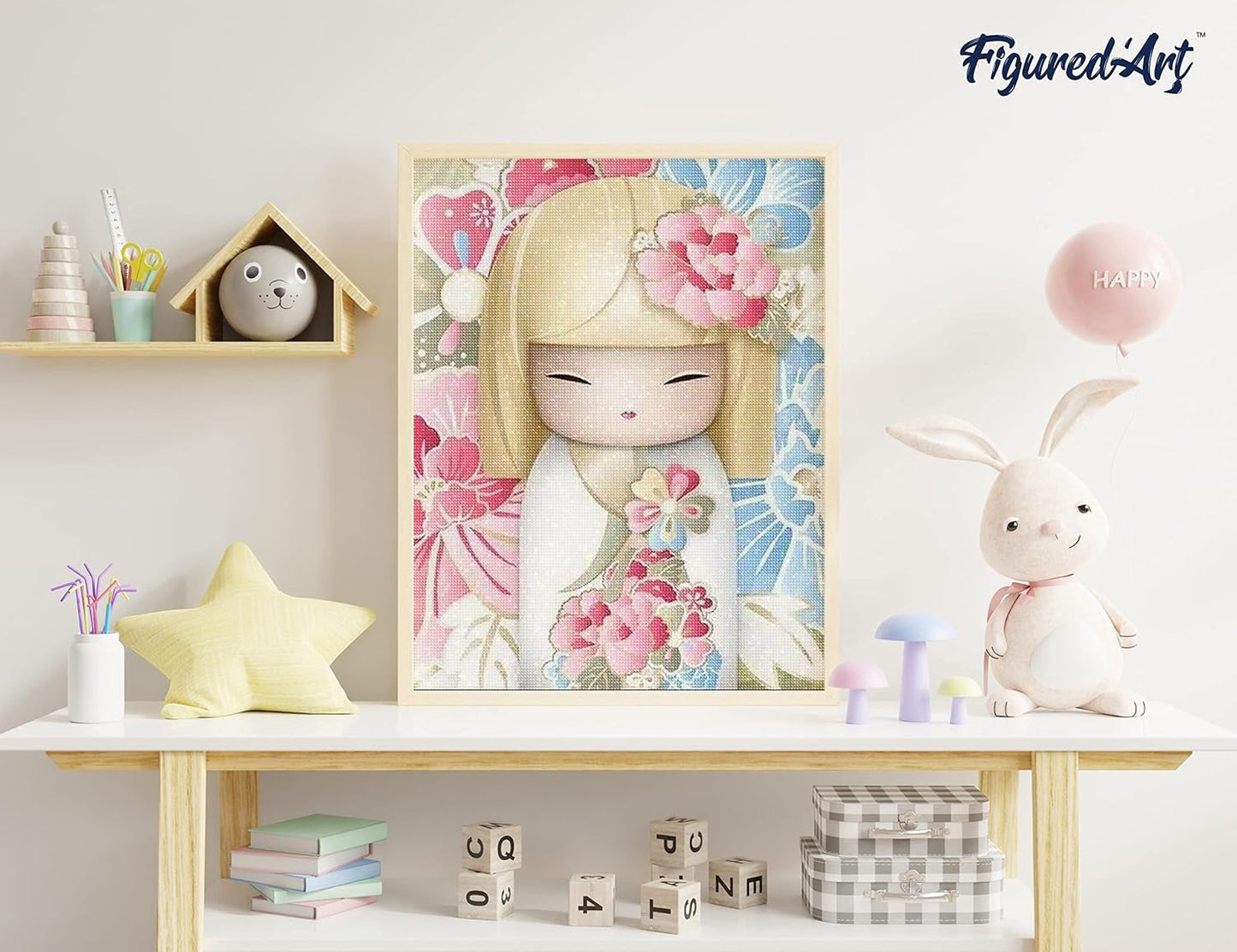 Diamond Painting, 40 x 50 cm, Asiatische Puppe 40x50cm (Ohne Rahmen)