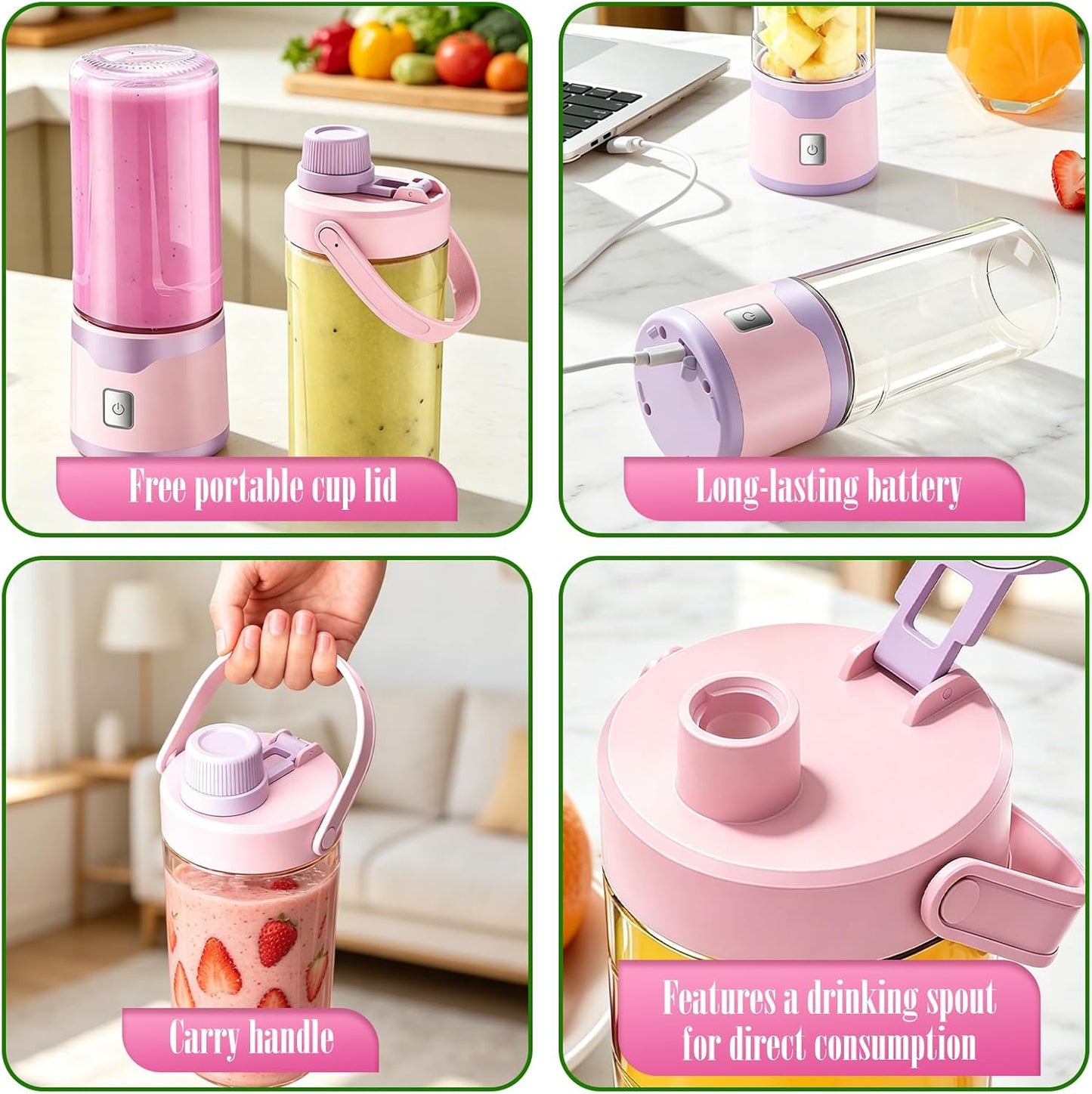Tragbarer Smoothie Maker, Rosa