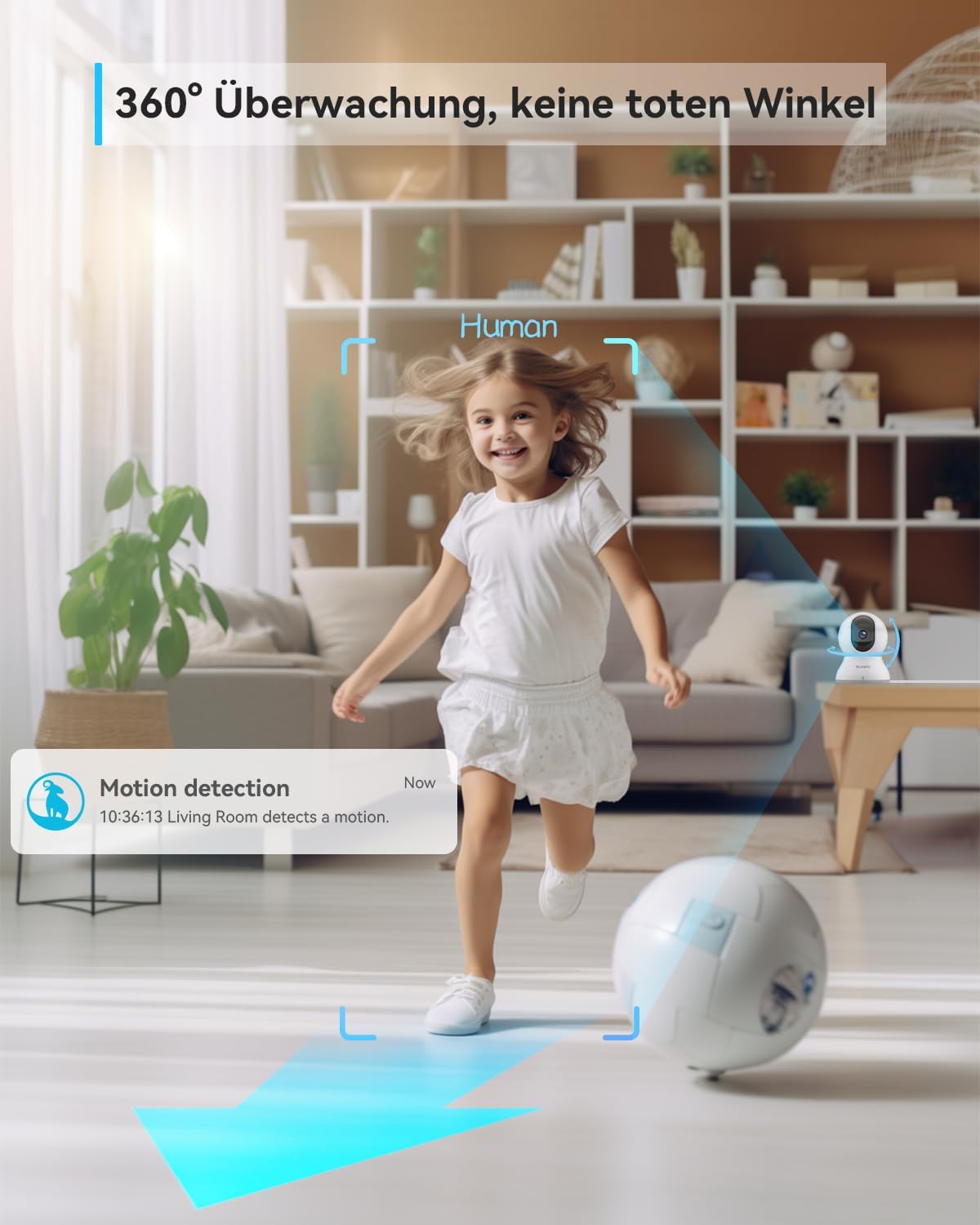 2K WLAN Überwachungskamera mit 360° Sicht, 2K