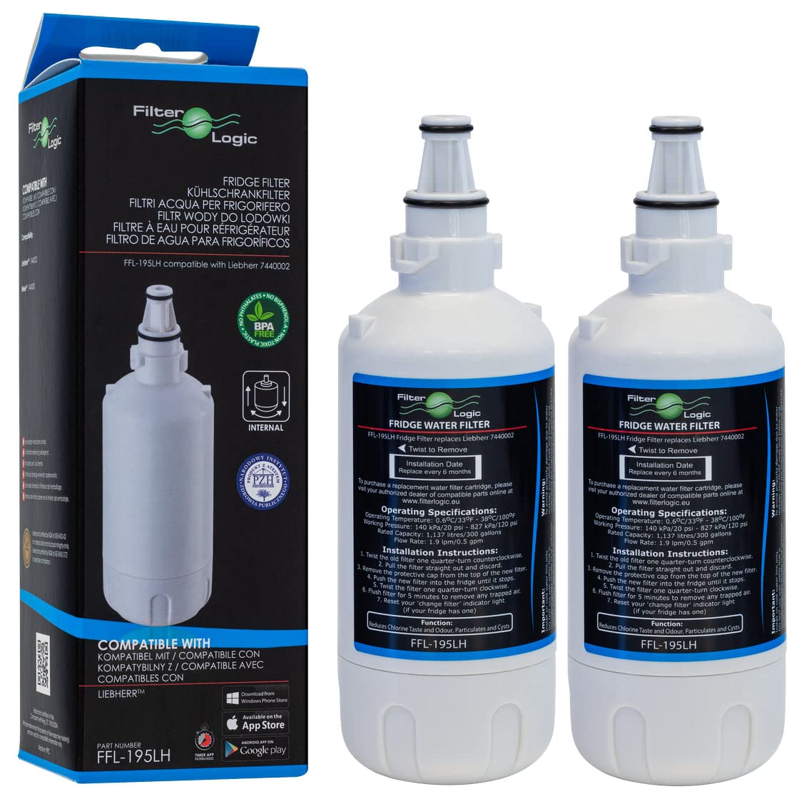 2x Wasserfilter FFL-195LH