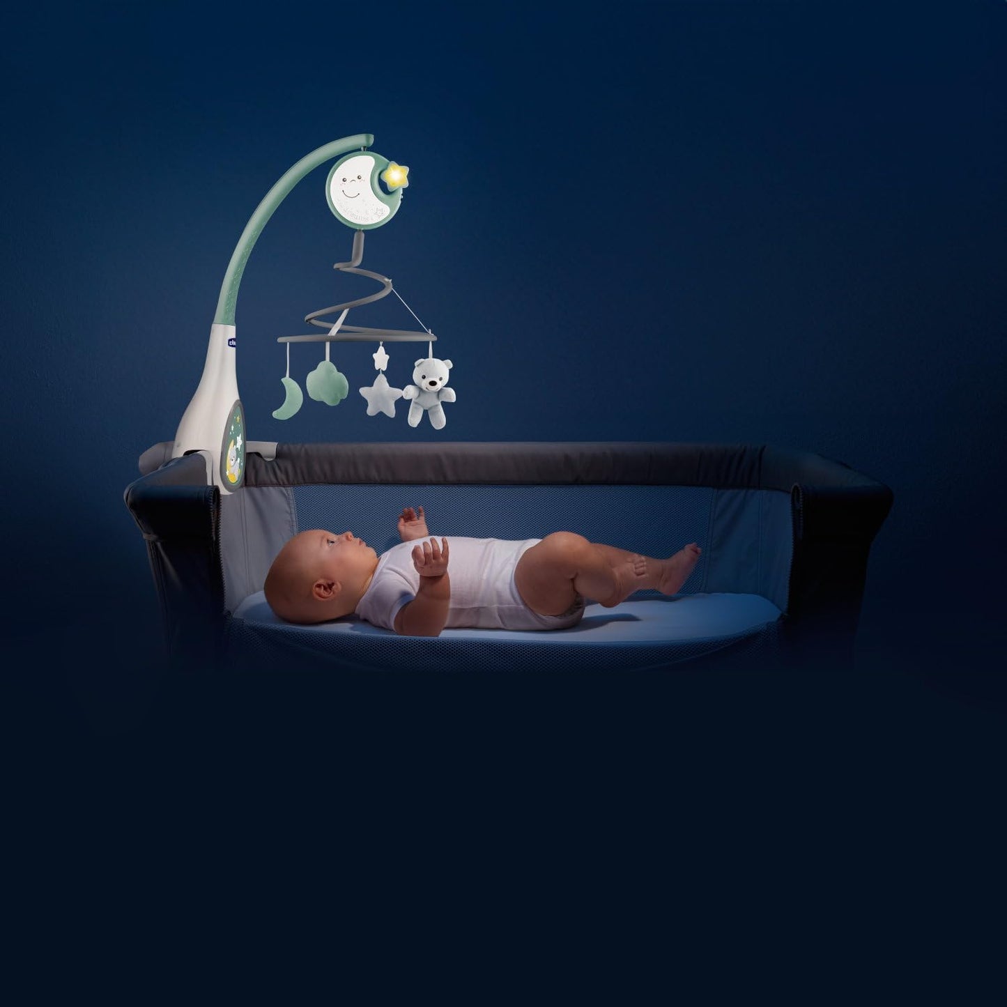 Baby-Mobile Next2Dreams mit Spieluhr und Nachtlichtprojektor, Next2Dreams Grün