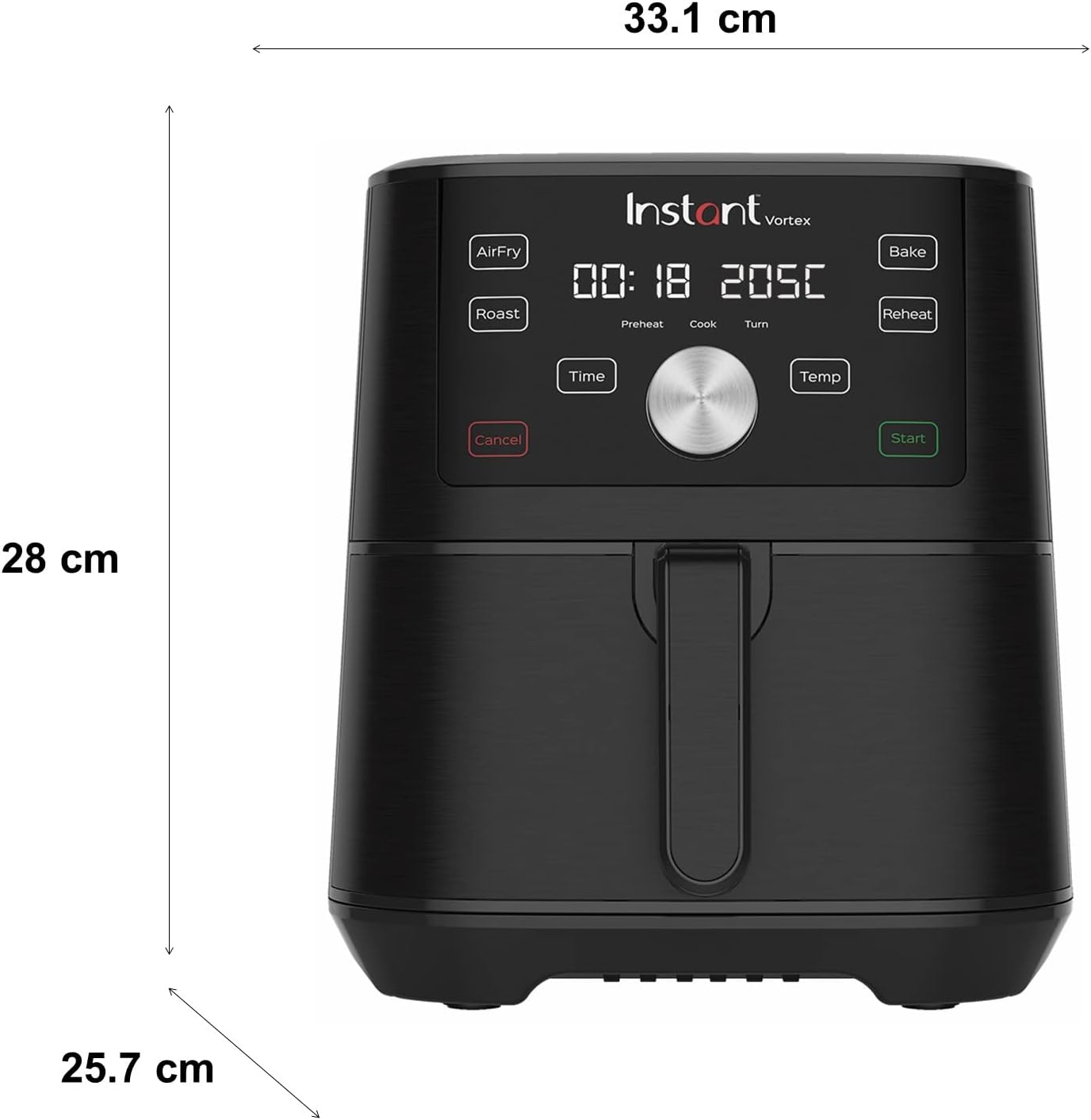 Vortex 6 Plus Heissluftfritteuse, Medium Digital (3.7L) ; Schwarz