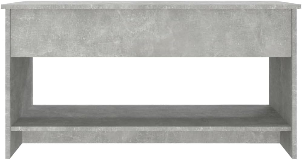 Couchtisch mit verstellbarer Tischplatte, Betongrau 102 x 50 x 52.5 cm