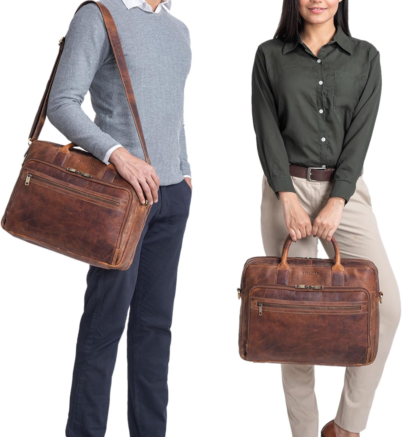 Dawson Aktentasche mit Laptopfach, Prestige - Braun