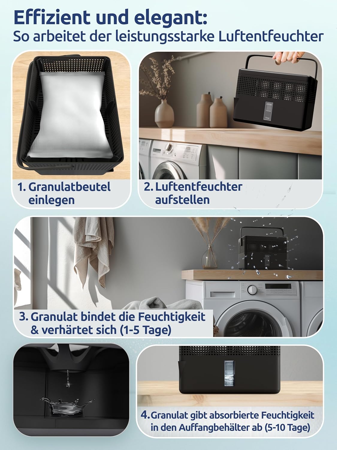 AirOne Max Luftentfeuchter, Midnight Black