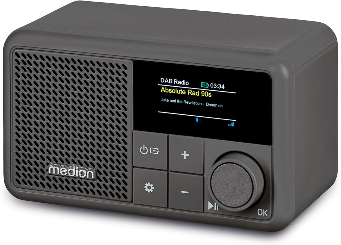 Tragbares Mini DAB+ Radio mit Bluetooth, grau