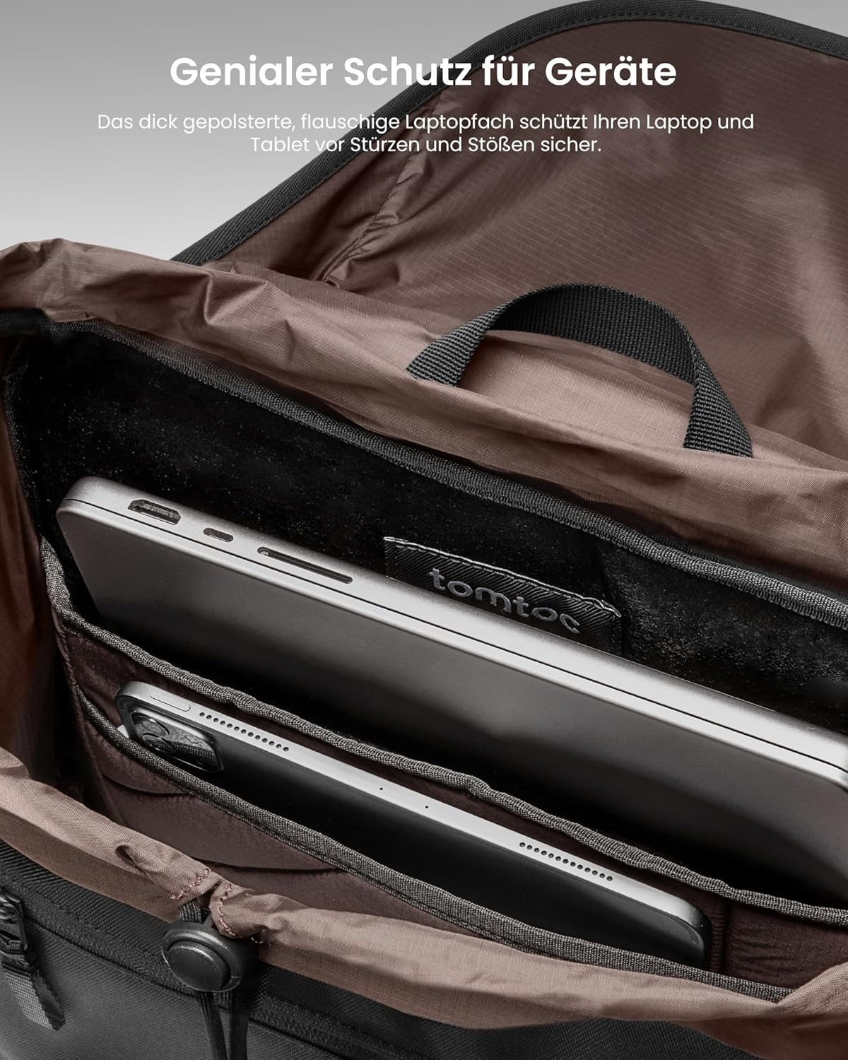 Wasserabweisender Laptop-Rucksack, Schwarz