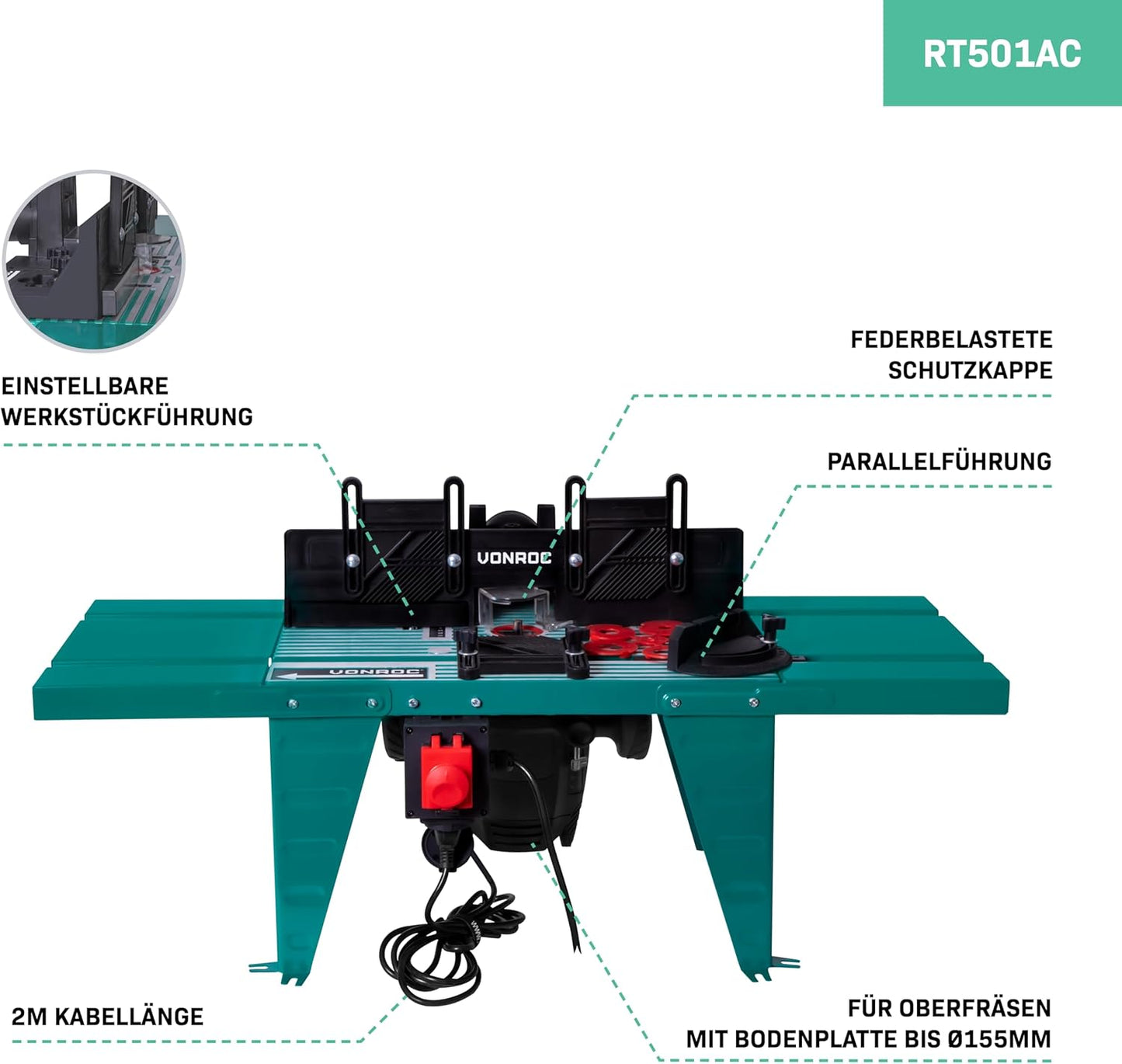 RT501AC Frästisch für Oberfräse bis 155mm, RT501AC
