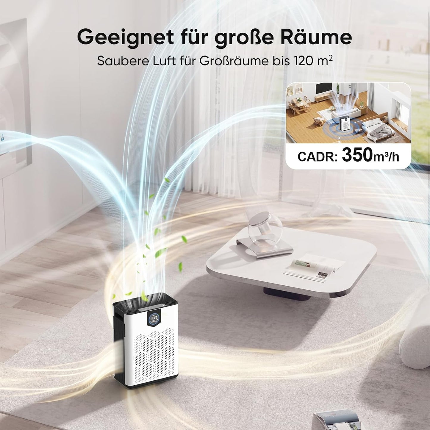 Luftreiniger für Allergiker, White 120㎡