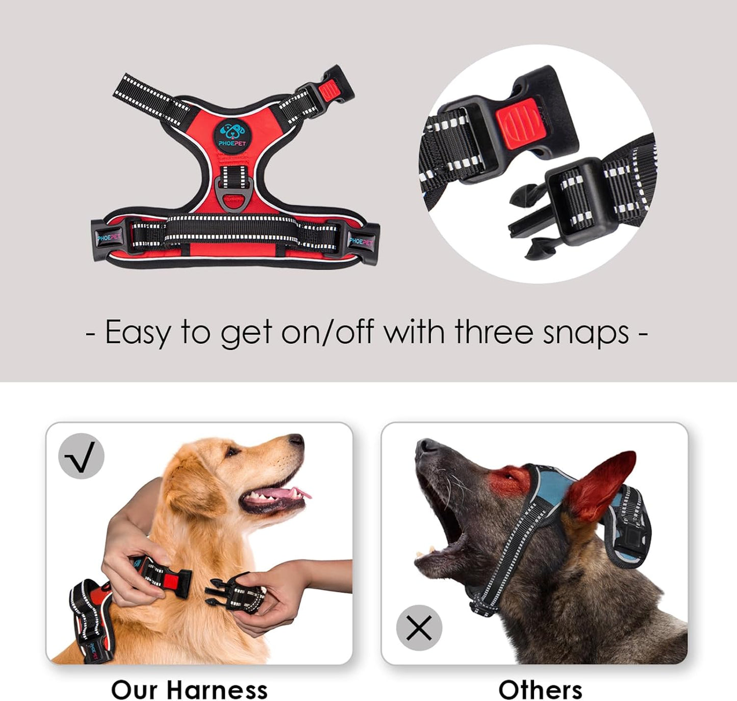 Hundegeschirr, Rot|S