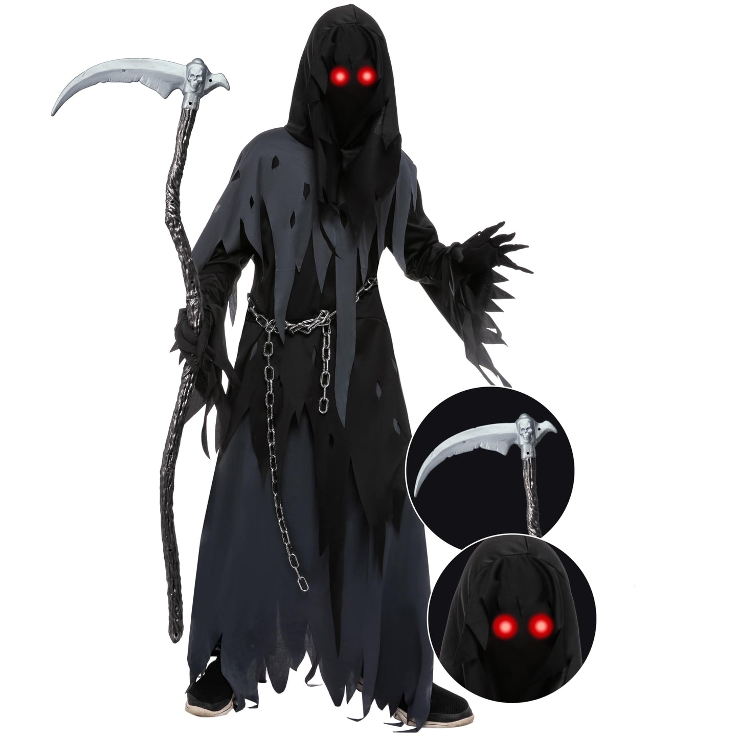 Halloween Sensenmann Kinderkostüm, X-Large (12 - 14 Jahre)