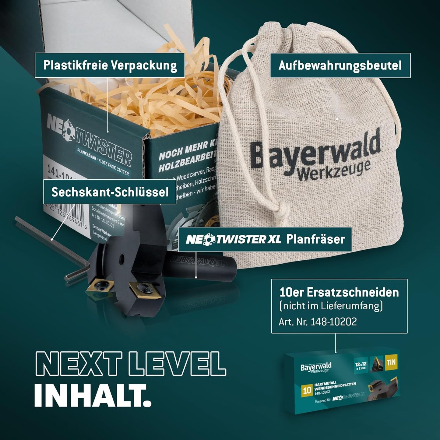 NeoTwister Planfräser für Oberfräse, Planfräser "NeoTwister" Ø 60 mm
