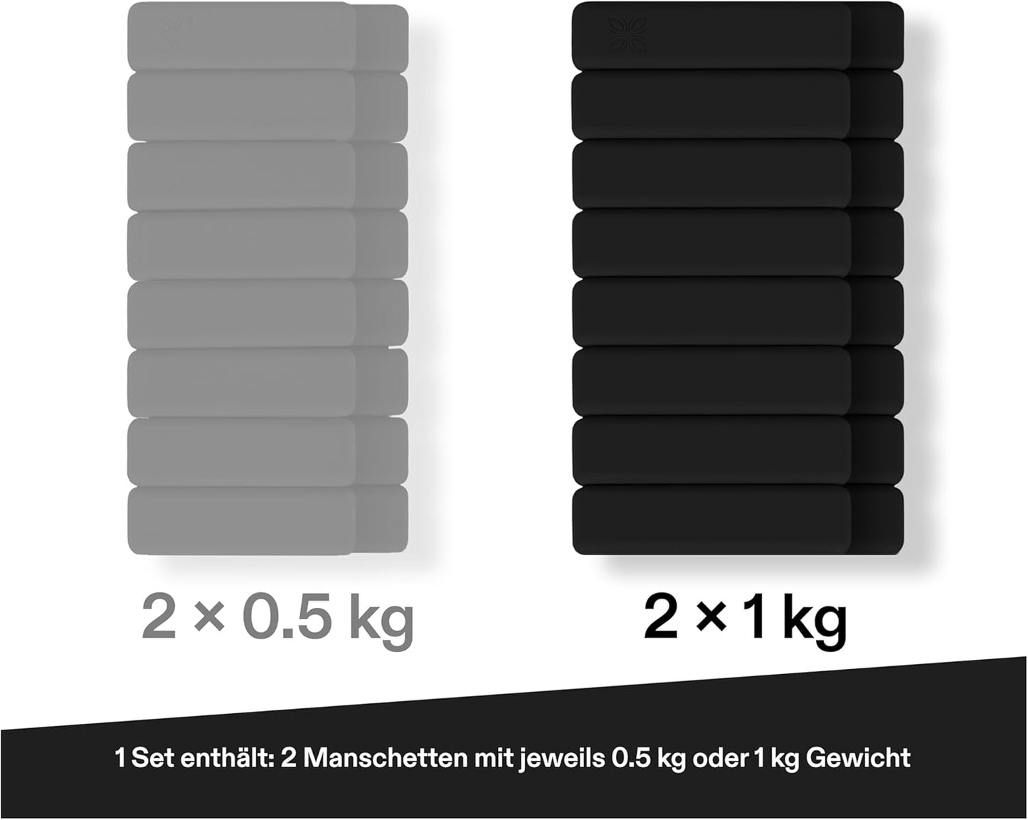 Silikon Gewichtsmanschetten, 2 KG (2X1 KG) MYTHOS BLACK