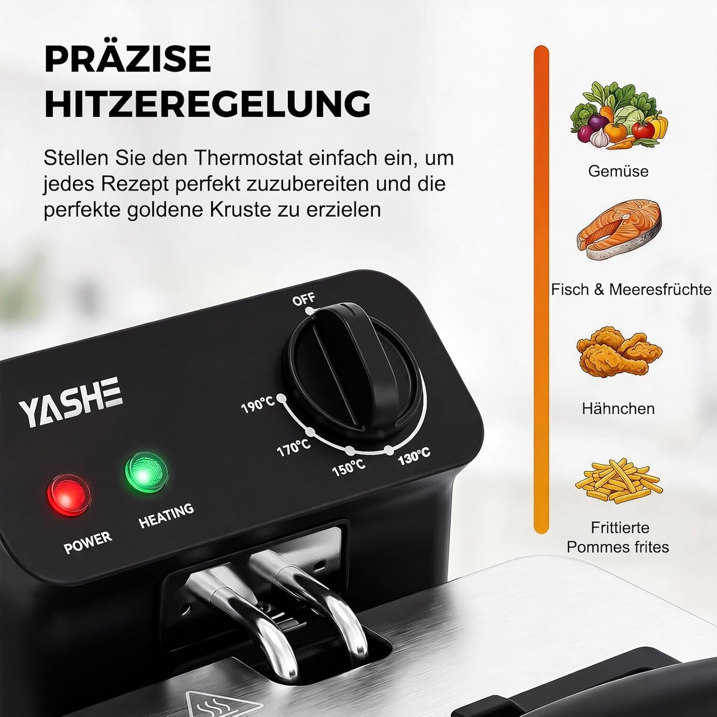 Elektrische Fritteuse mit Sichtfenster