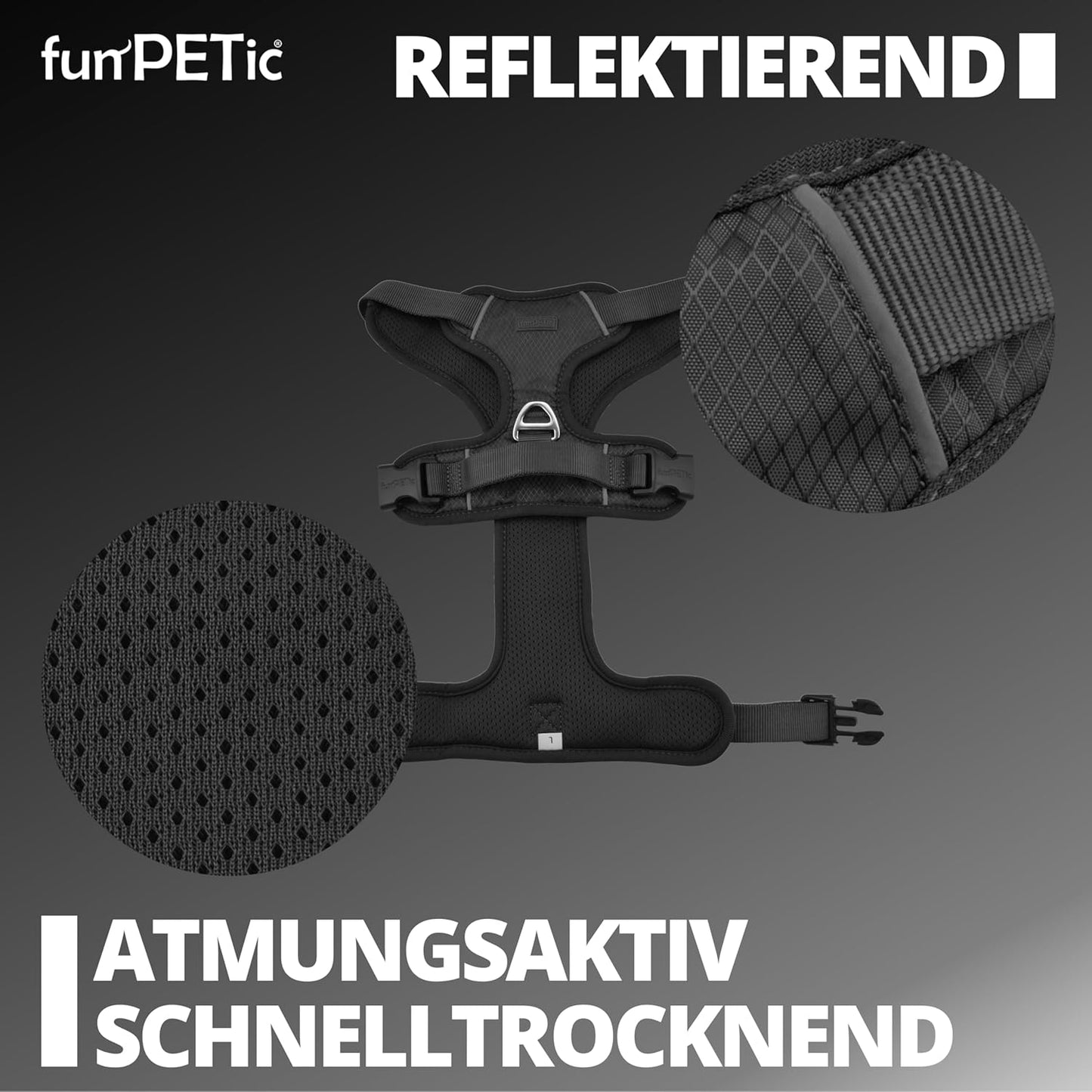 Hundegeschirr Essential, Schwarz L