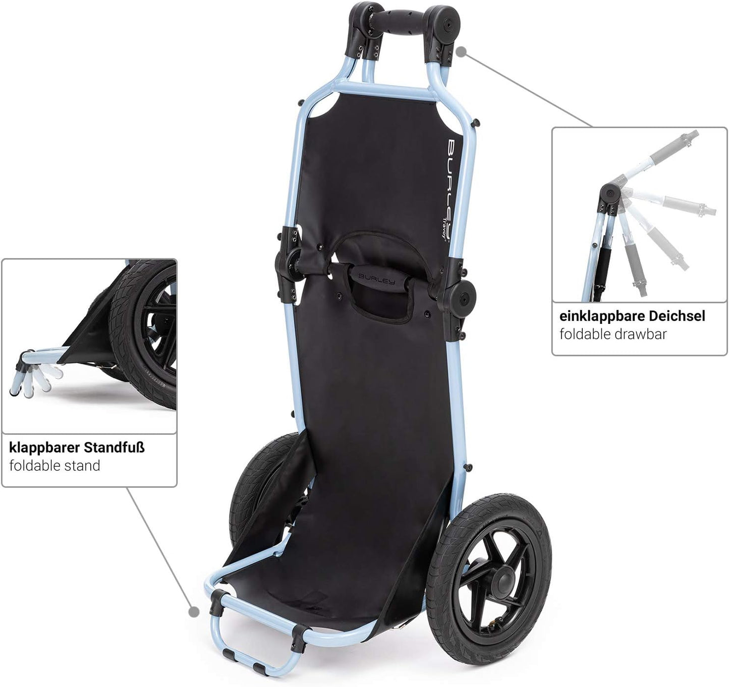 Velo-Lastenanhänger Travoy Set mit Einkaufstasche