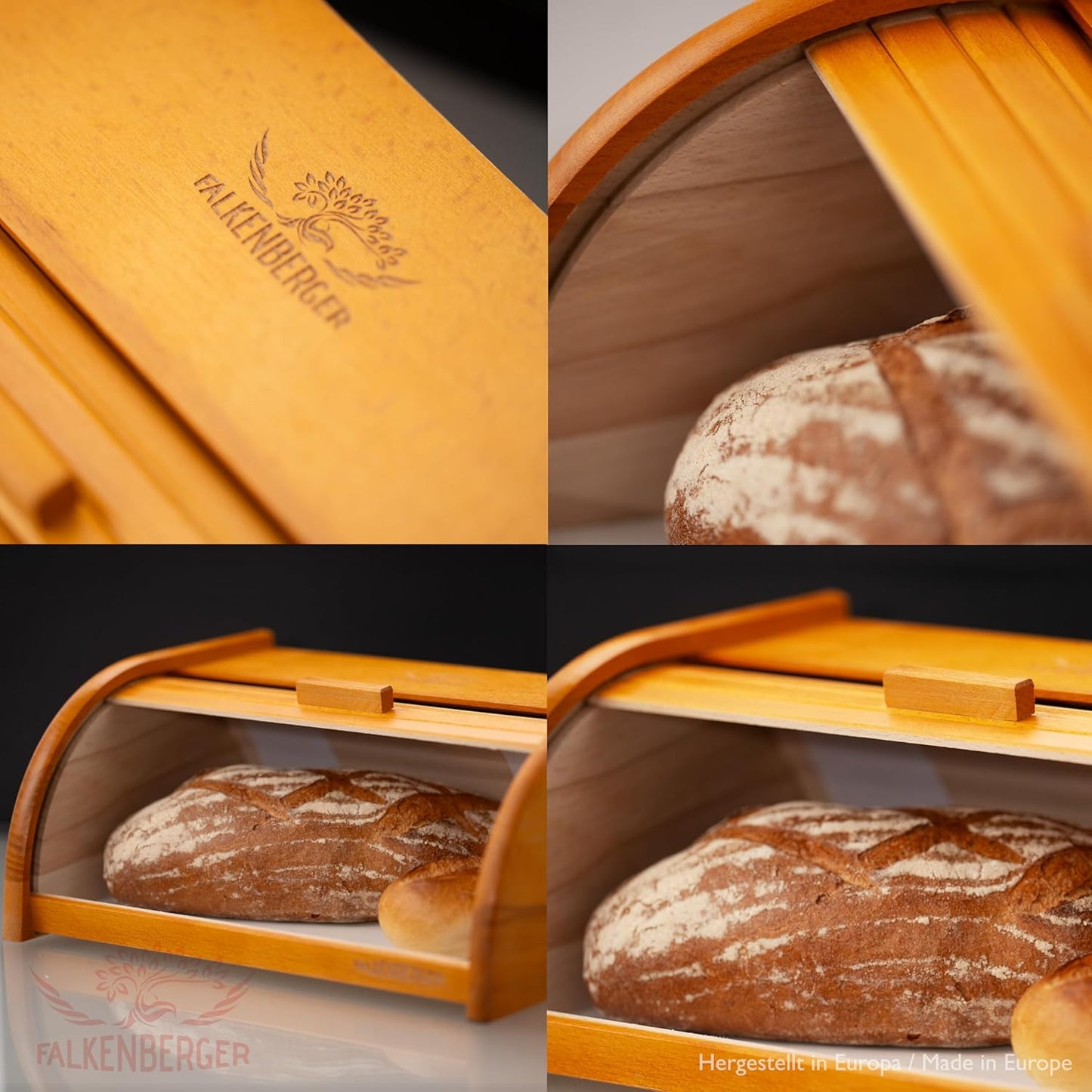 Brotkasten mit Roll-Deckel, Honig XL