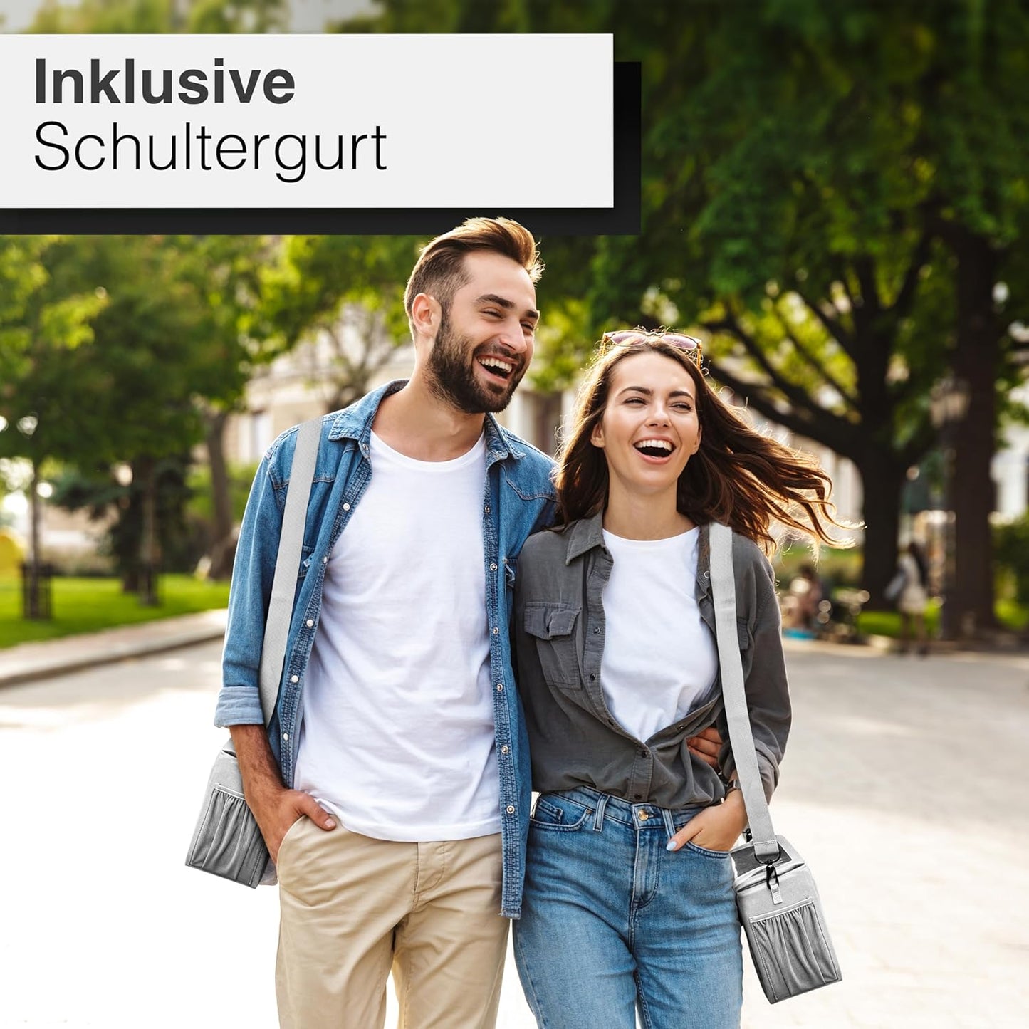 Lenkertasche mit Handyfach, Grau Adapter