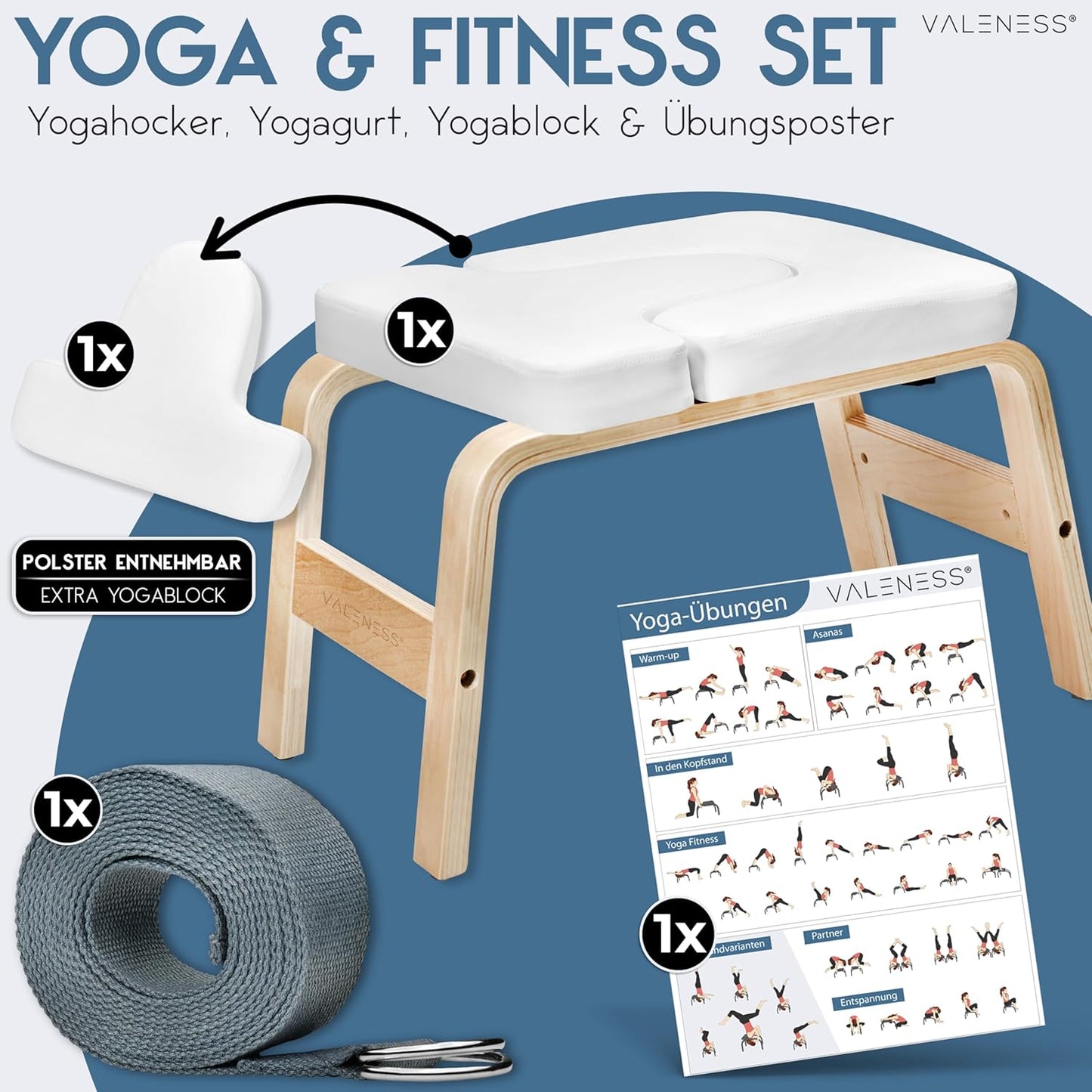 Yoga Kopfstandhocker, Weiß