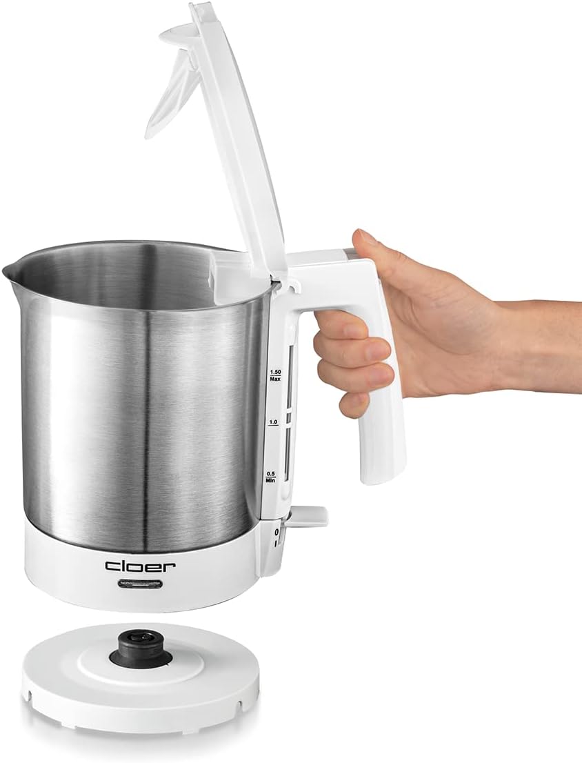 Wasserkocher 4711 mit Trockengehschutz, Weiss 1,5 Liter Füllmengenmarkierung Aussen Single