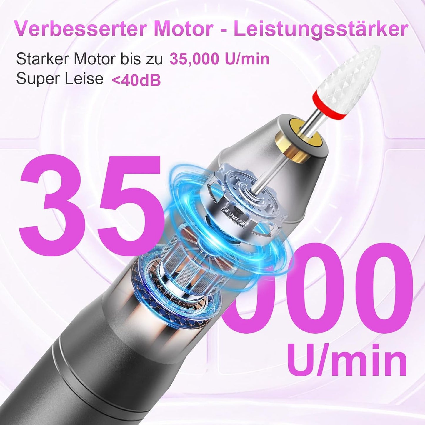 Kabelloser Nagelfräser für Maniküre & Pediküre, Grau