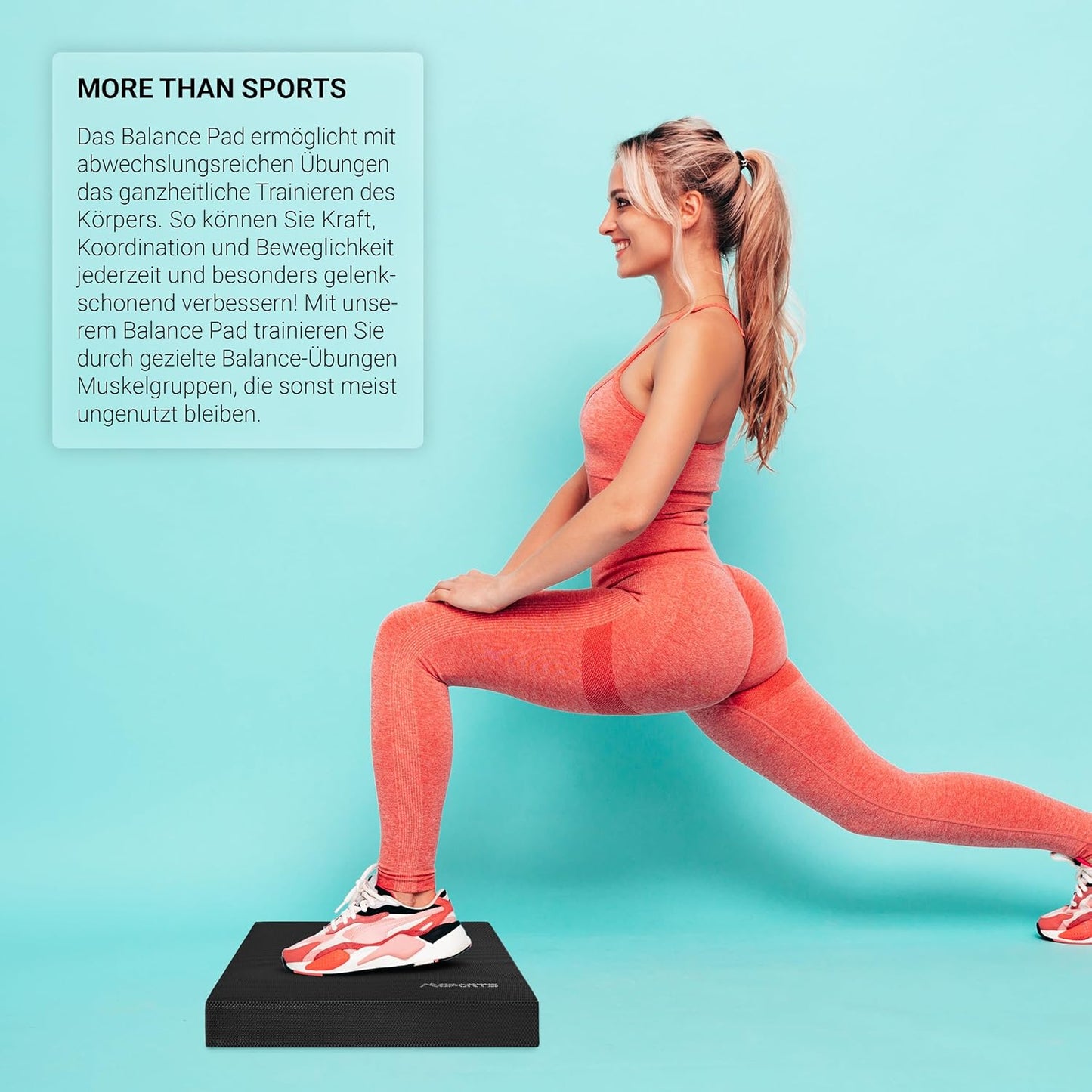 Balance Pad mit Übungsposter für Gleichgewichtstraining, Schwarz