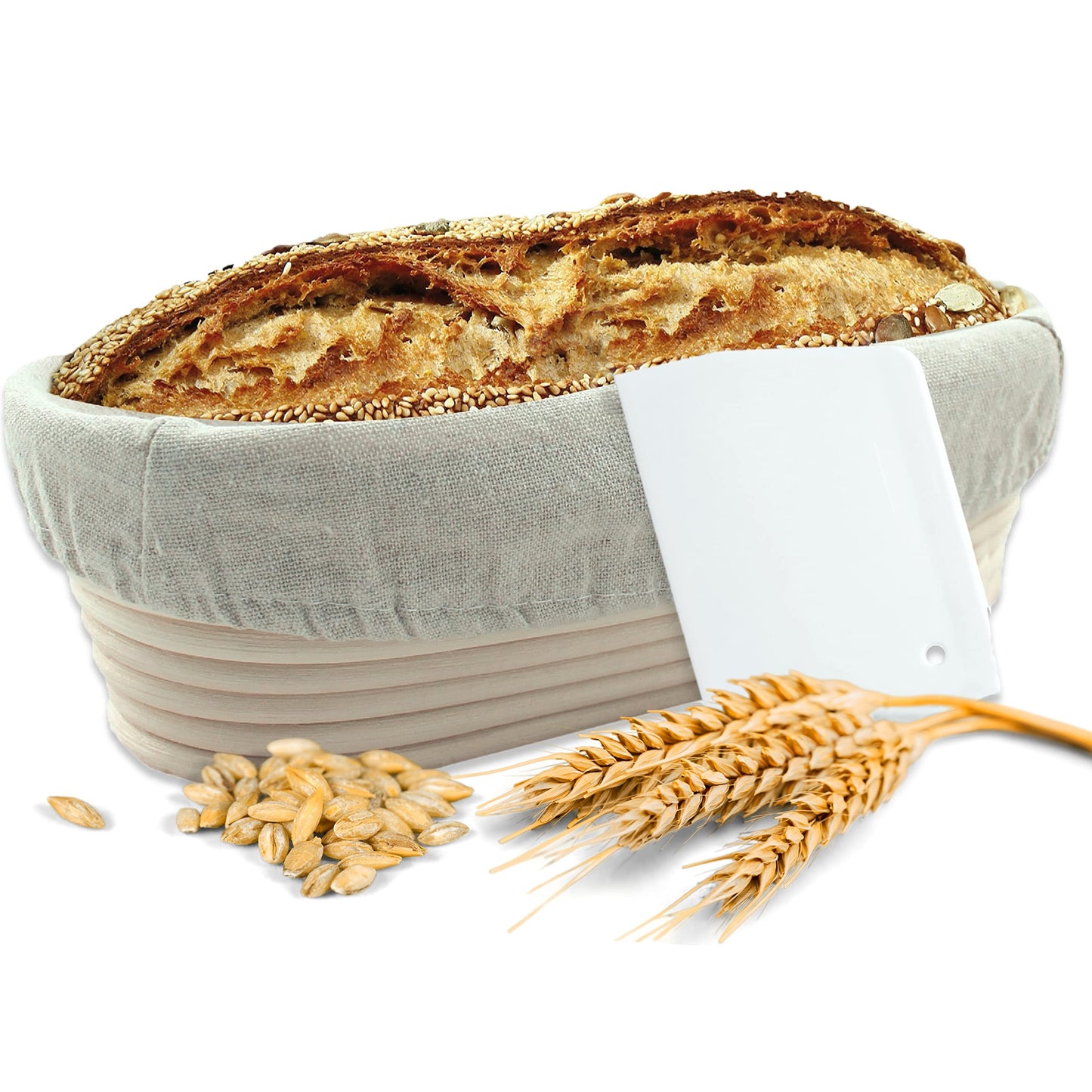 Gärkörbchen mit Teigschaber, Ovale 28 cm