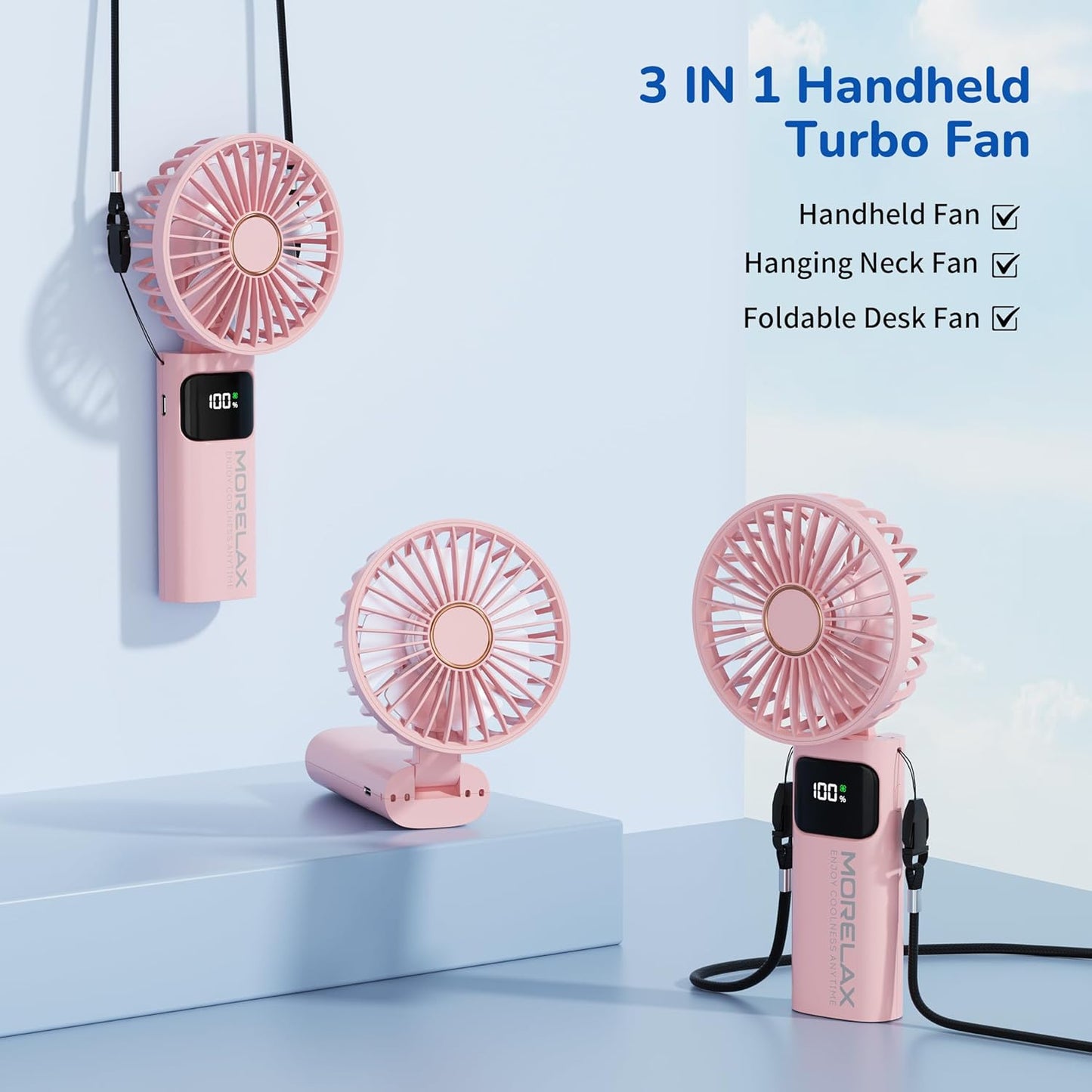 Tragbarer Mini-Ventilator, Rosa