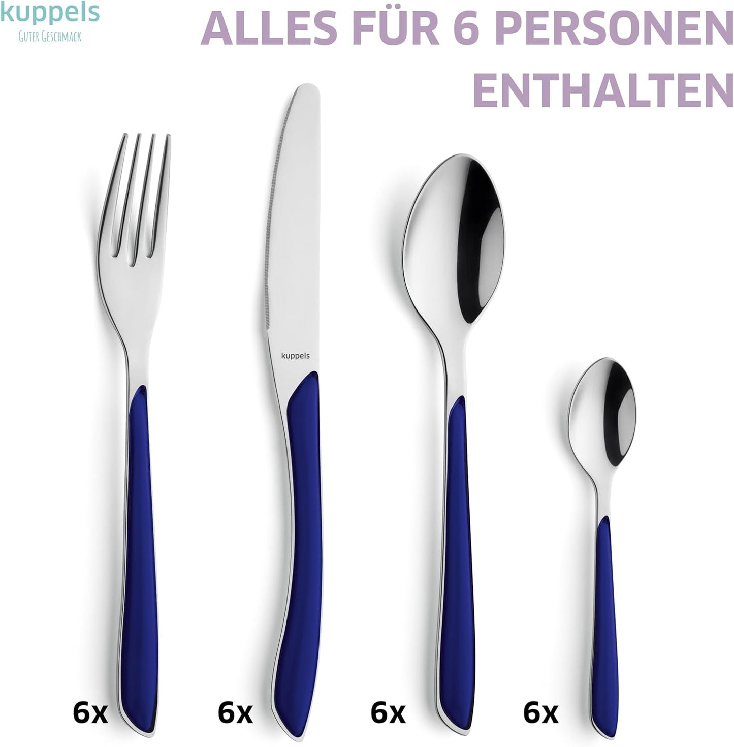 Besteck-Set Prisma, 24-teilig Indigoblau