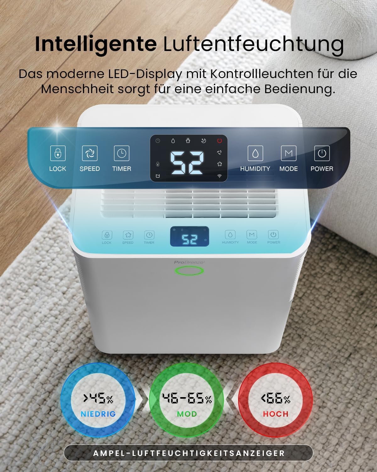 OmniDry Luftentfeuchter mit App & WLAN, 20L - OmniDry - Smart App - Weiss