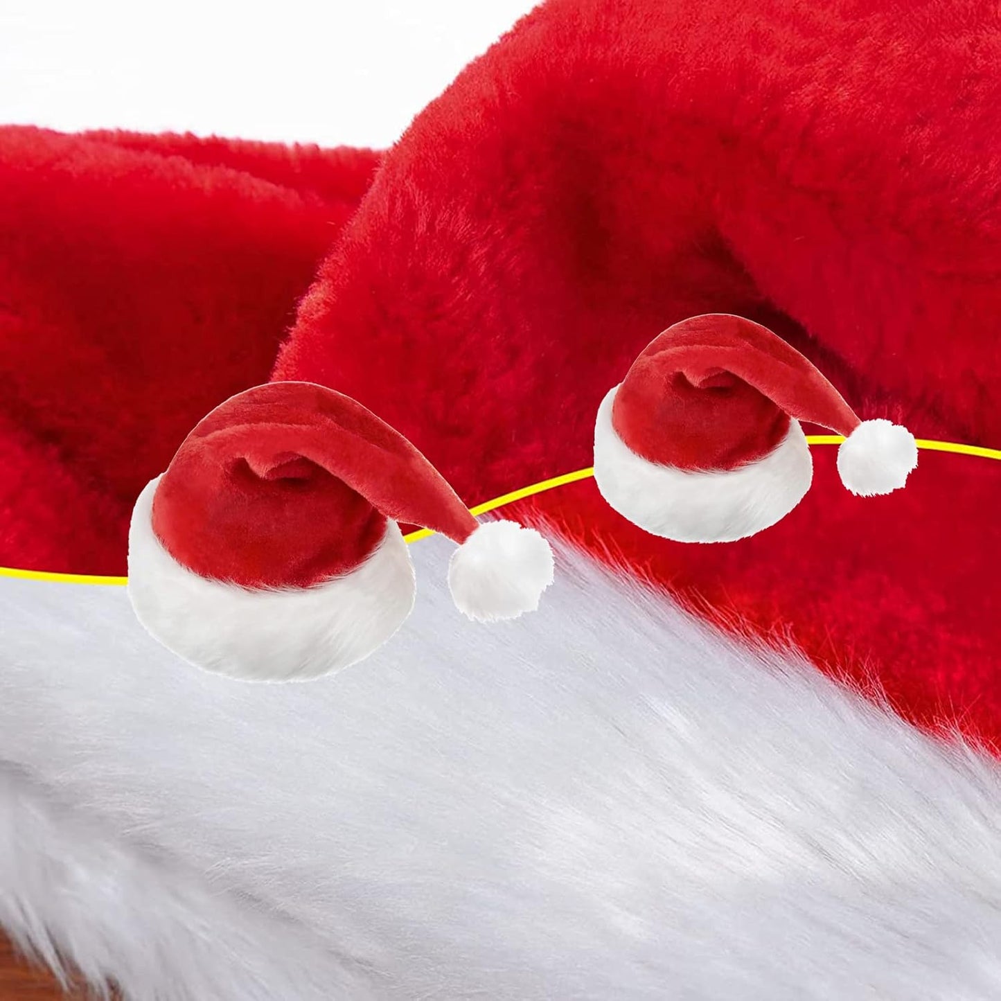3-teiliges Weihnachtsmannmützen-Set für Kinder & Erwachsene