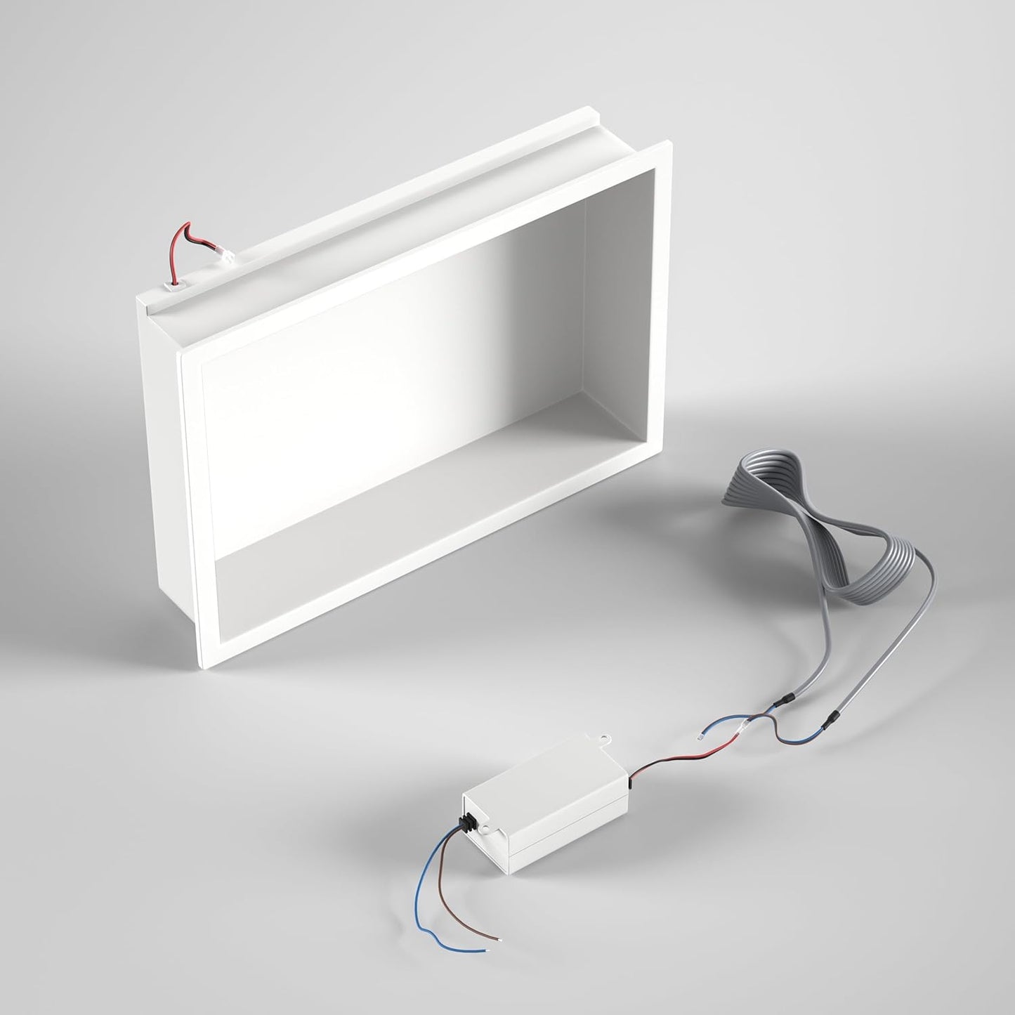 Duschnische mit LED-Beleuchtung, Weiss 45 x 30 x 10 cm