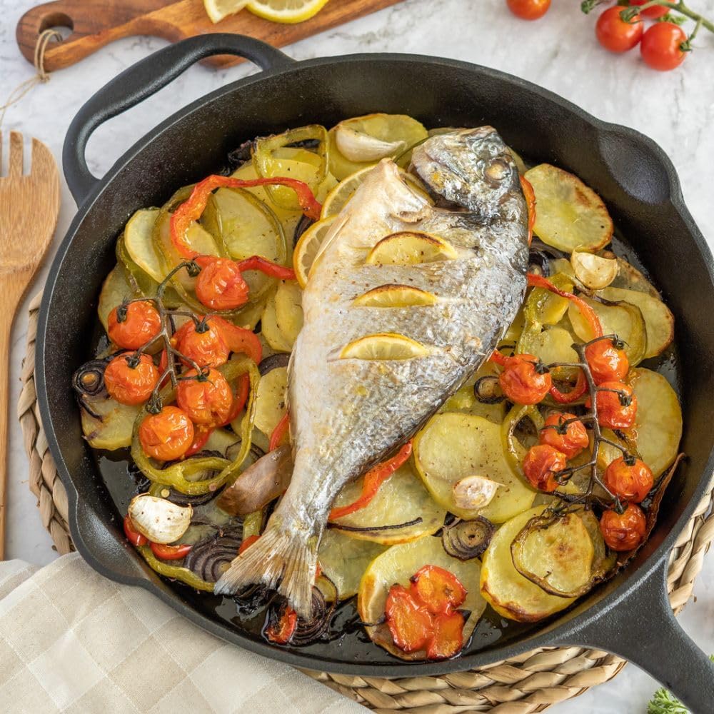 Gusseisen Grillpfanne mit Ausgiesser, Ø 29 cm