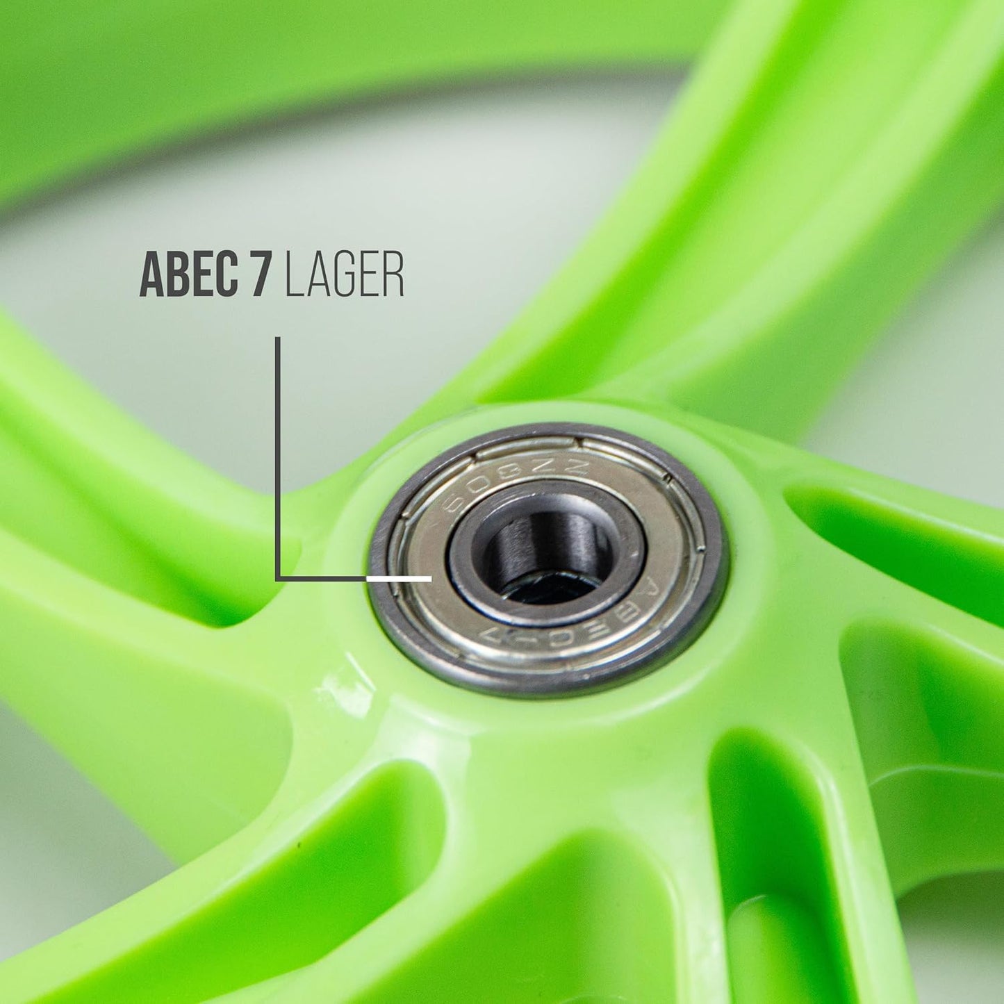 Scooter Ersatz-Räder Set mit ABEC 7 Kugellager, Ersatzräder 200mm - GRÜN